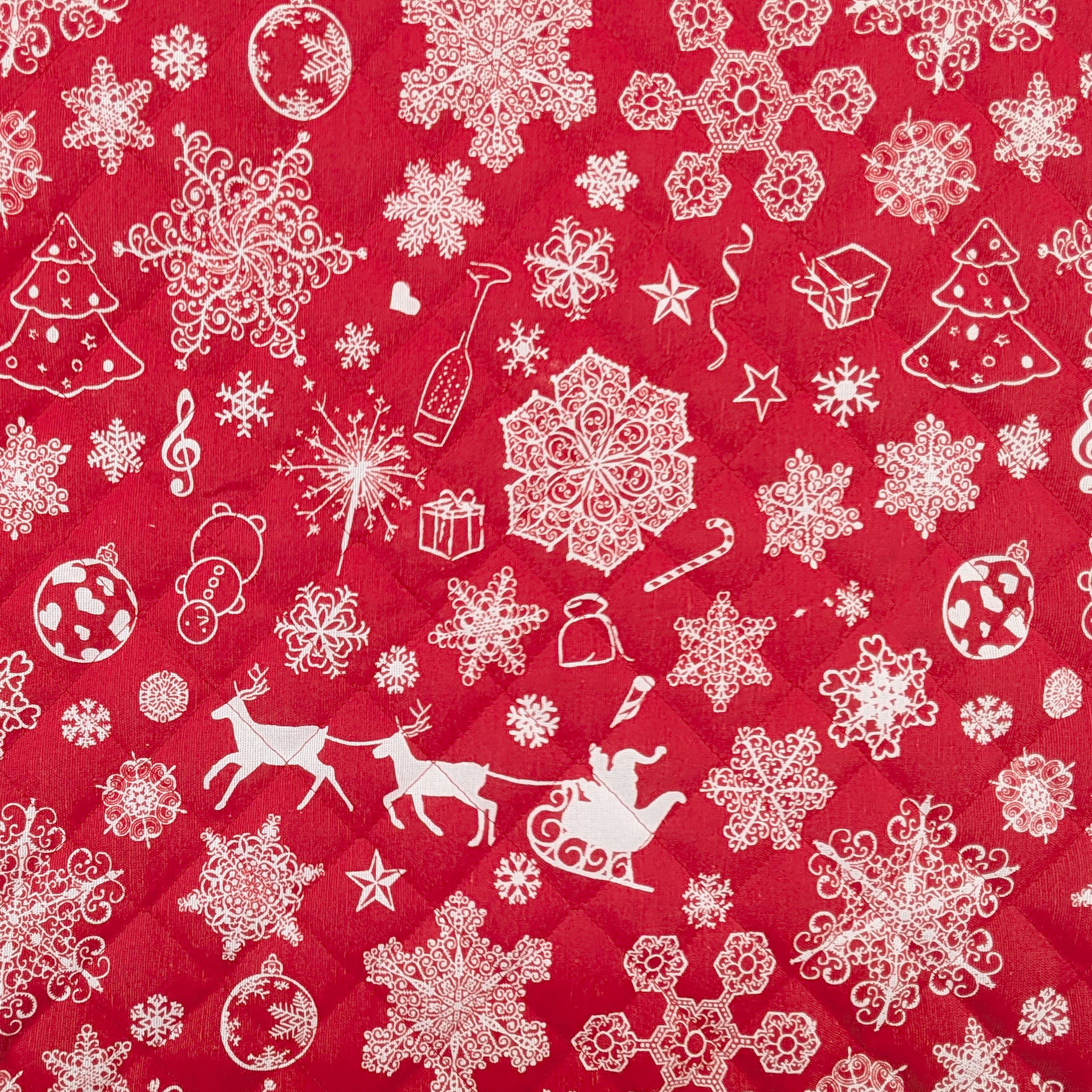 Red Quilted Fabric Snowflakes and Slides Image