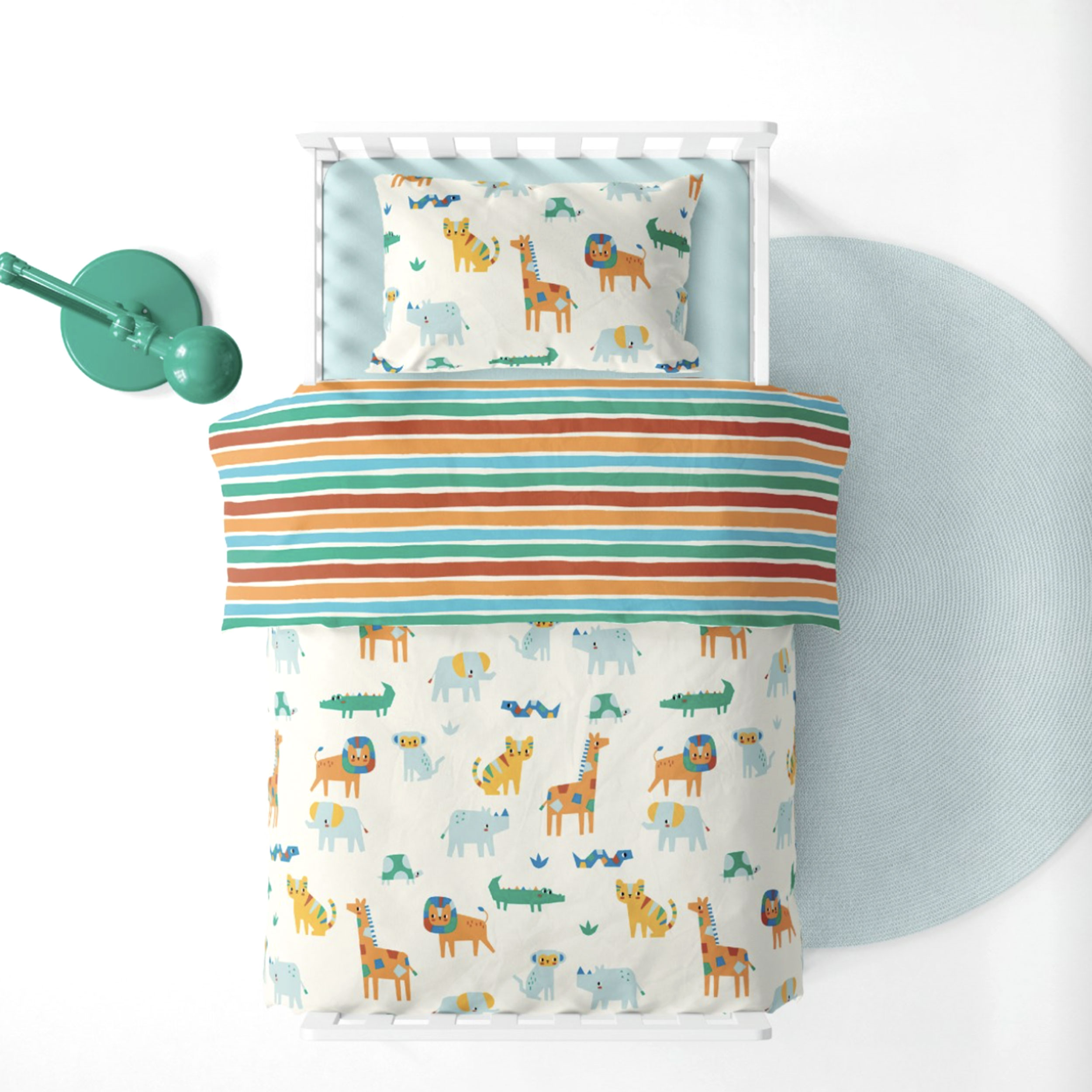 Multicoloured Striped Cotton Poplin Image