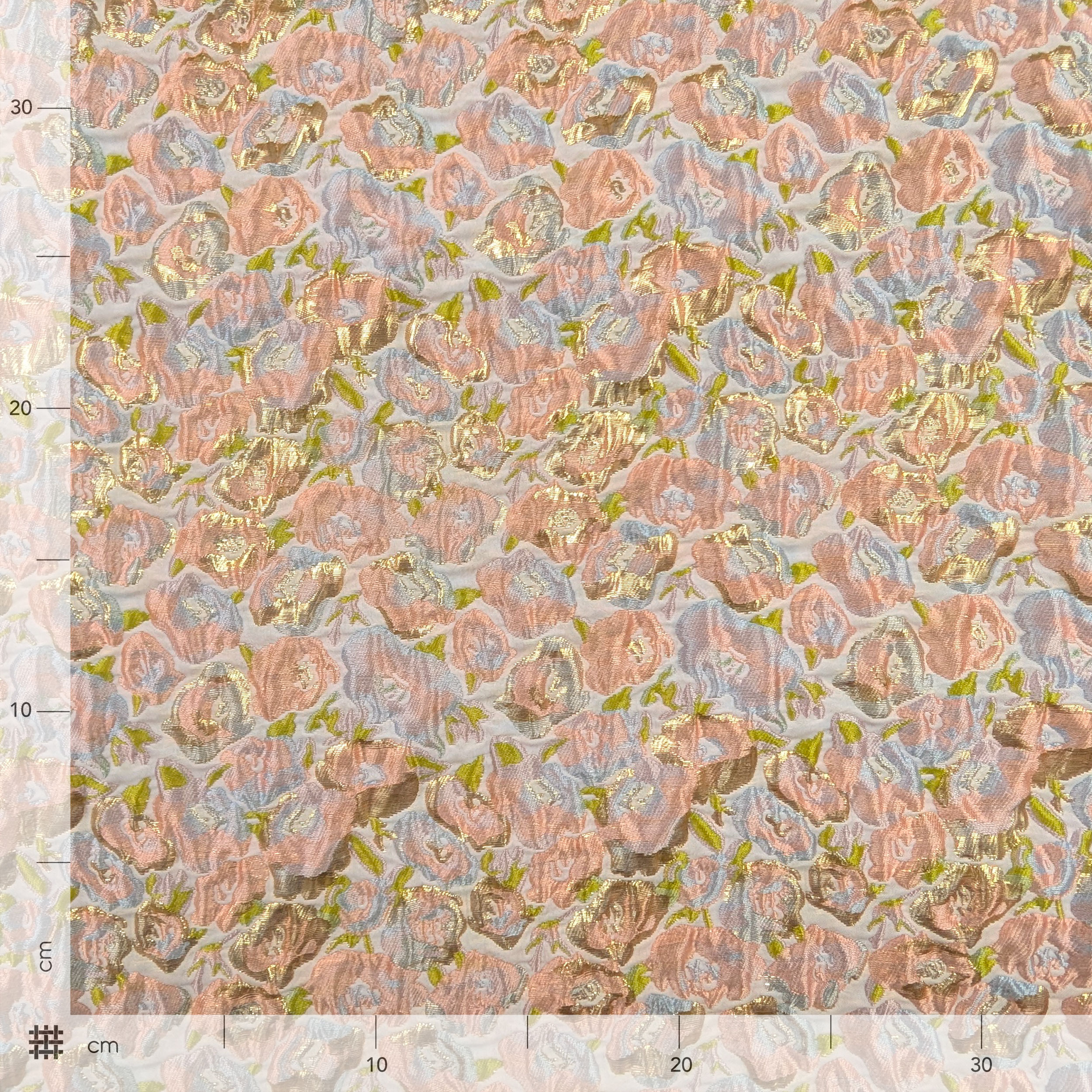 High Fashion Brocade Pink and Gold Flowers Image