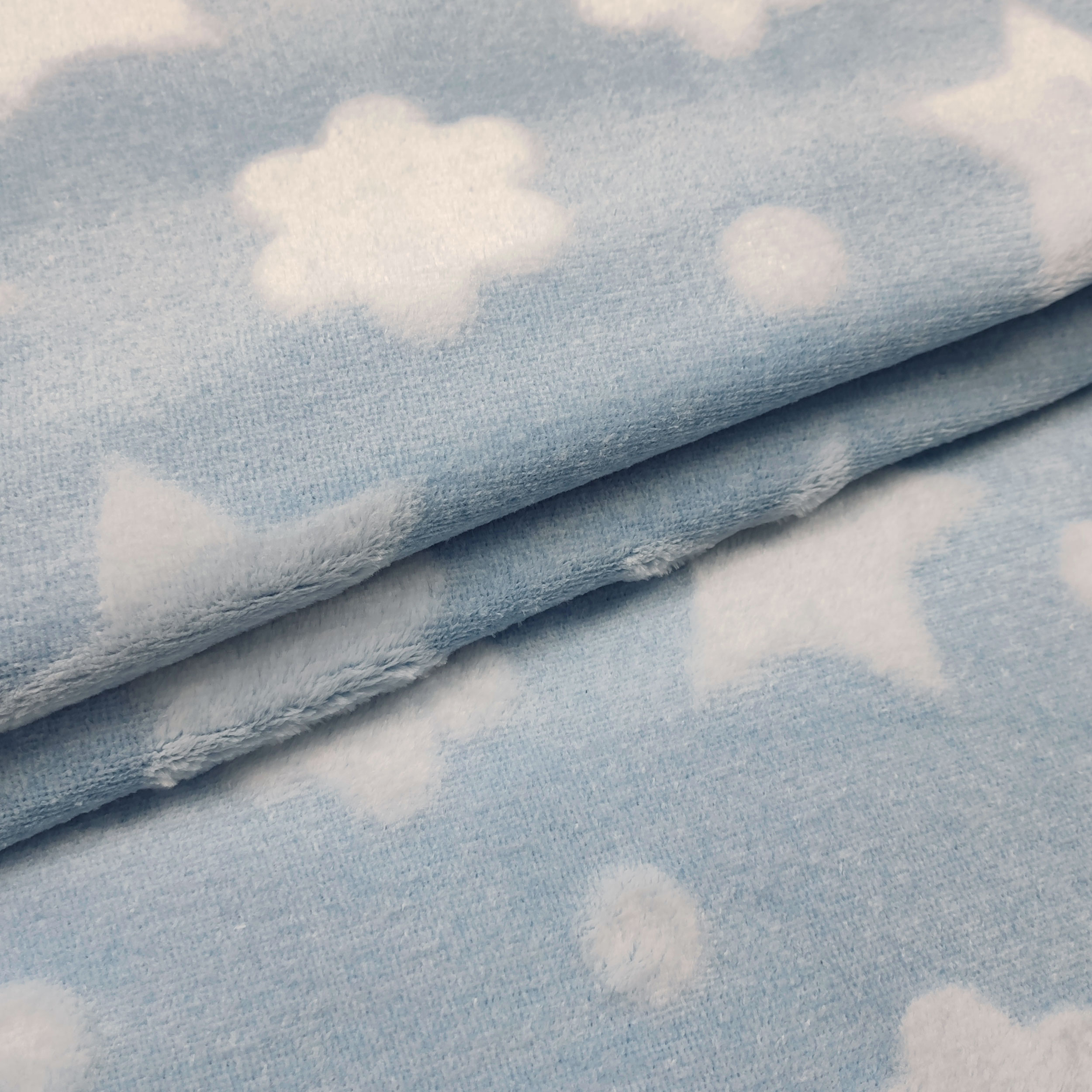 Vellón Estrellas y Nubes Baby Blue
