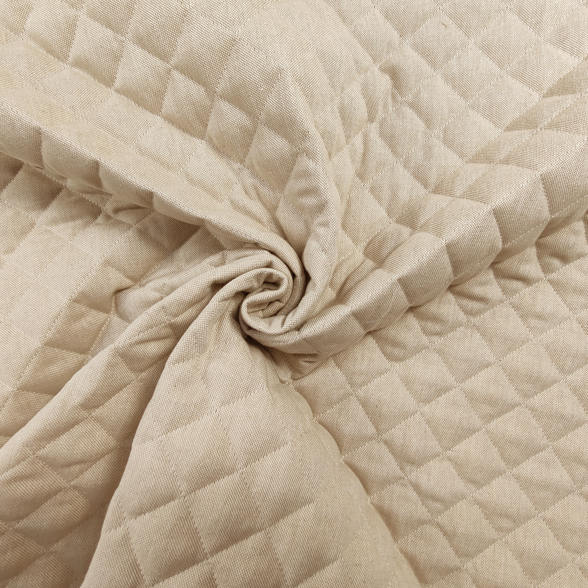 Greige Washed Cotton Blend Quilted Image