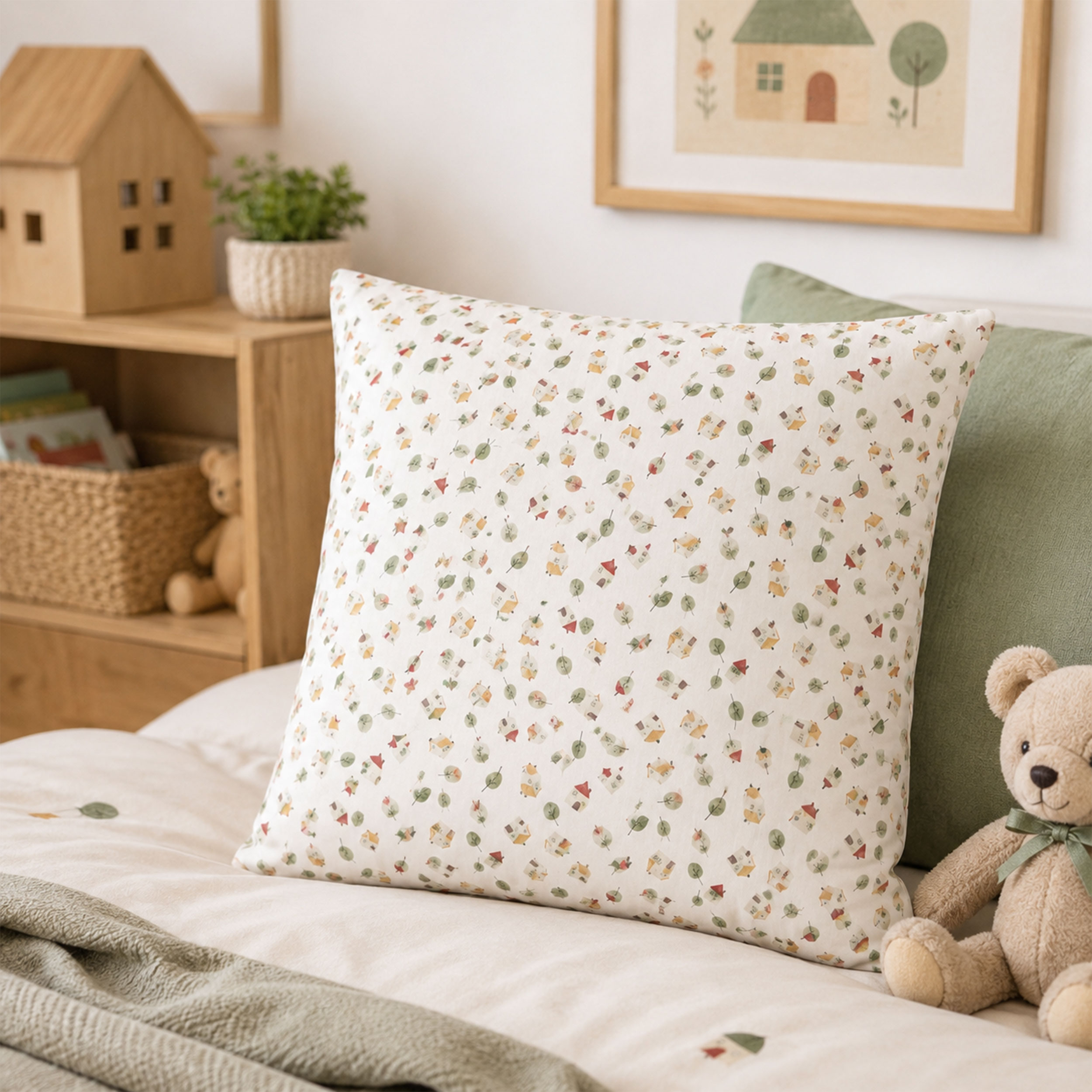 Percale Cotton: Little Houses and Little Trees Image