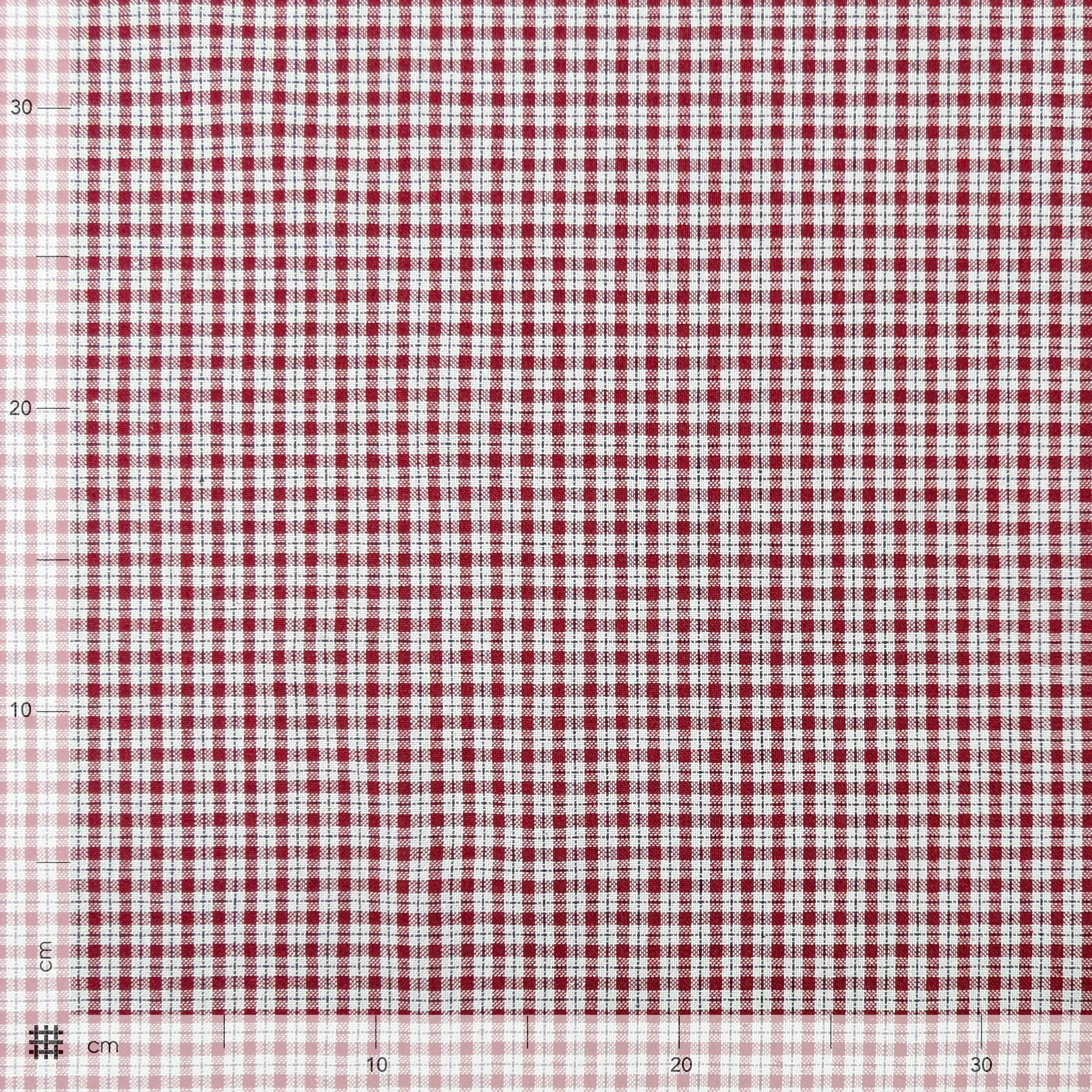Bordeaux Mini Yarn Dyed Check Fabric Image