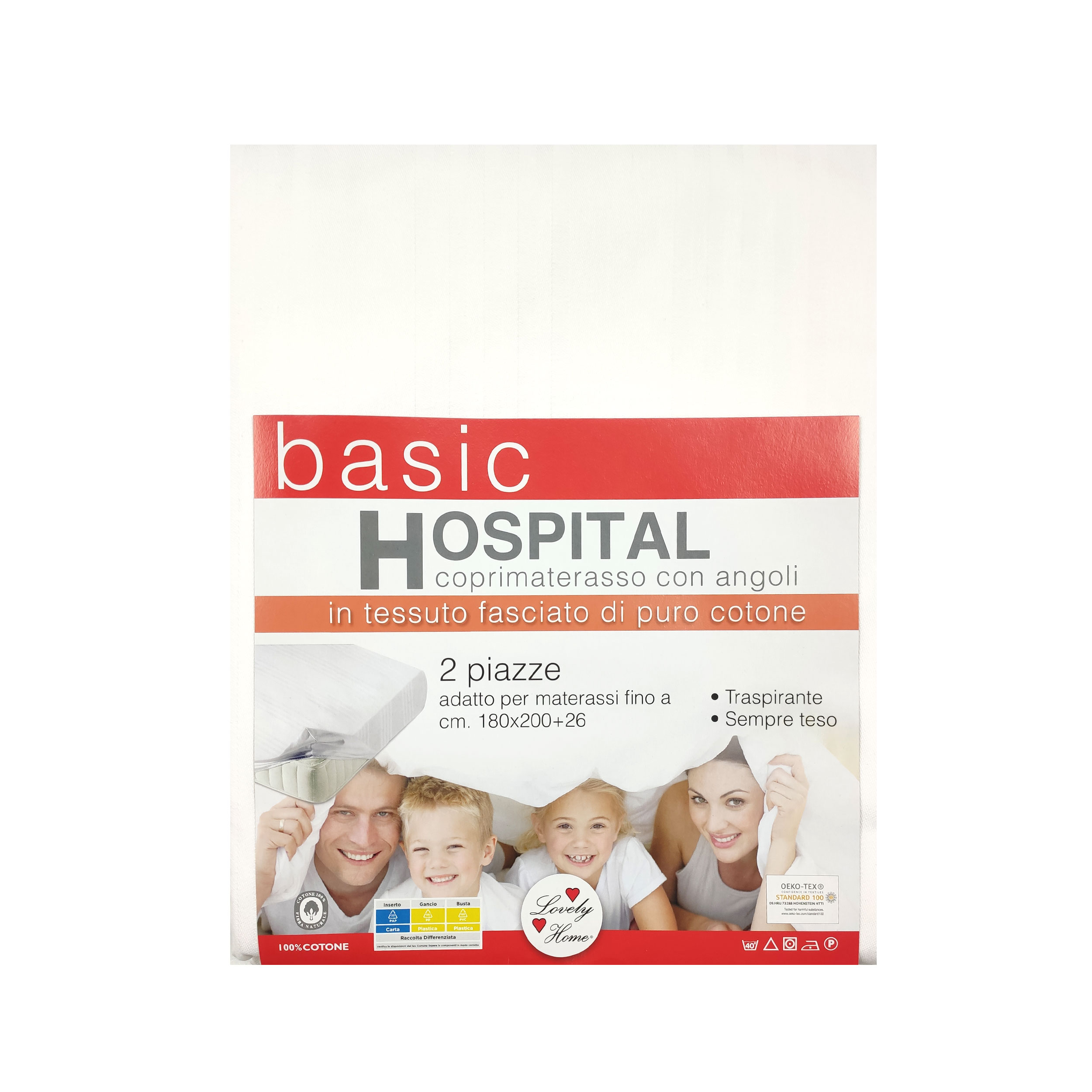 Housse de matelas avec coins Cotton Banded 2 Squares Image