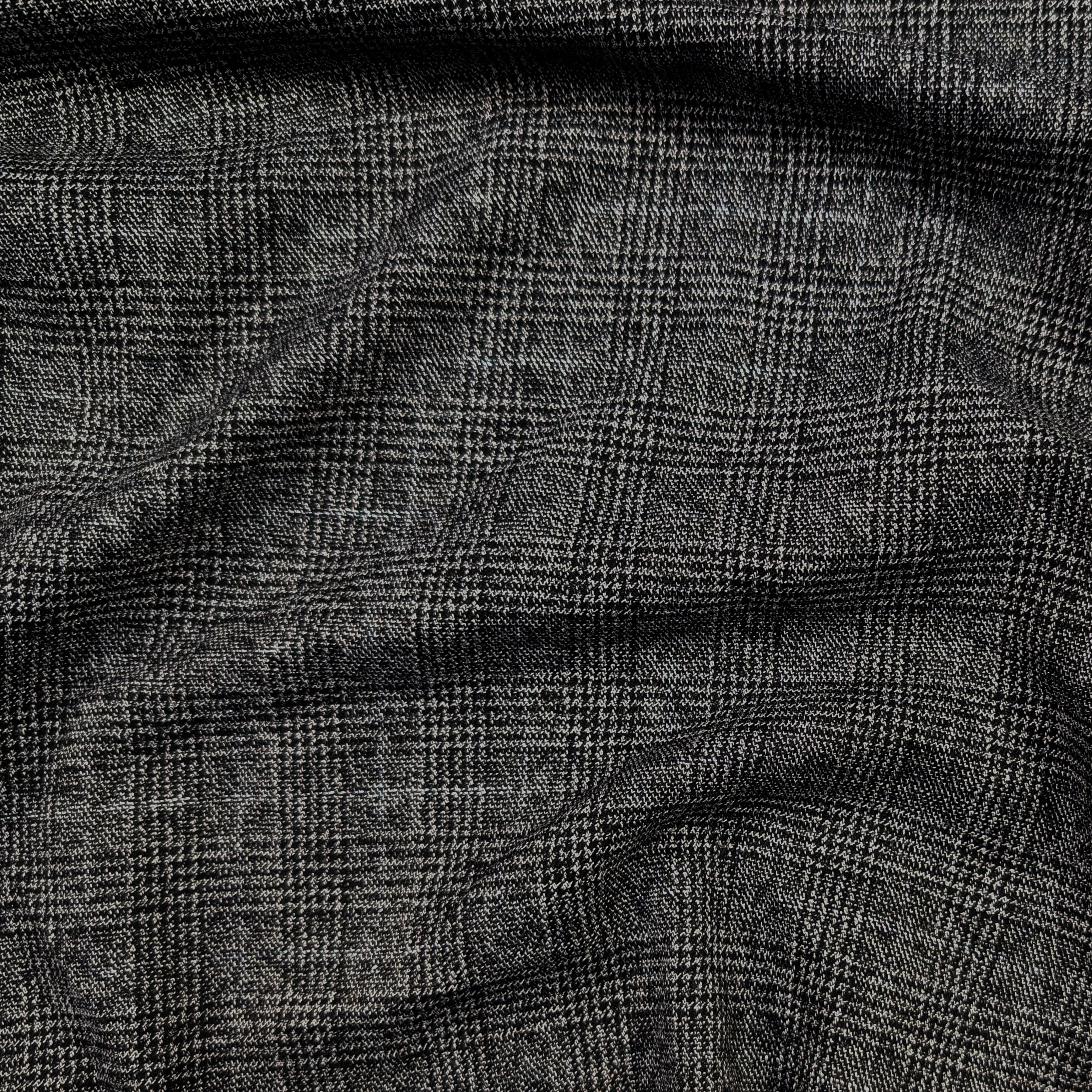 Dark Grey Tartan with Silver Lurex Image