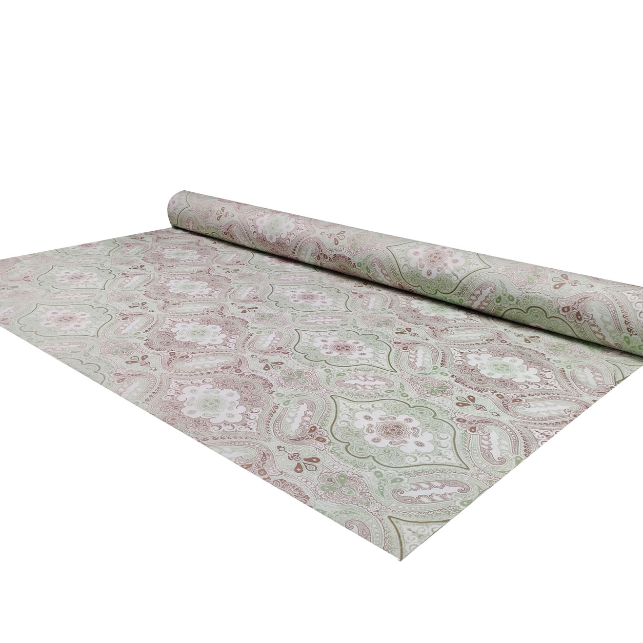 Tessuto Cotone Damascato Verde e Marrone