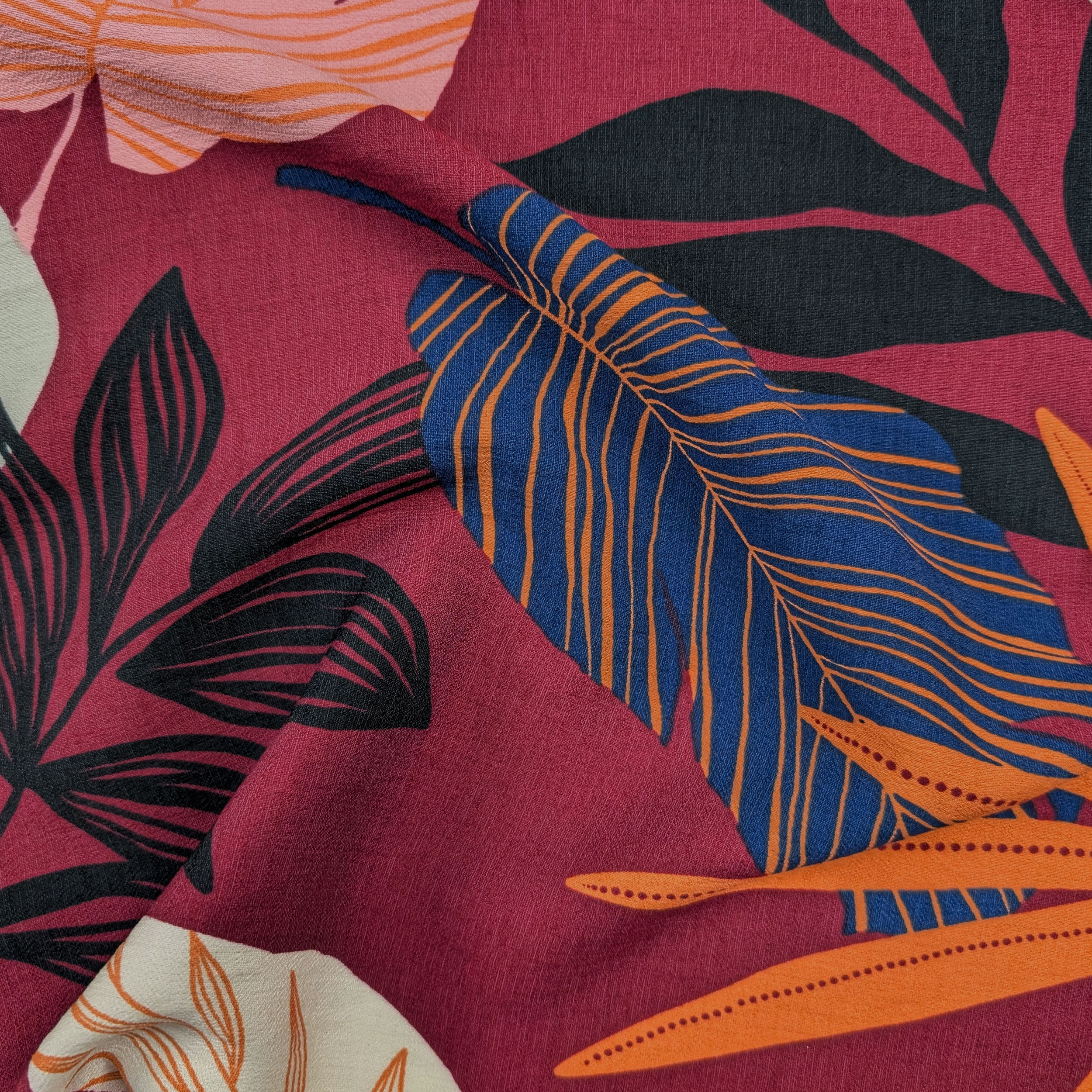 Viscose Tropical Leaves Background Vinaccia Image