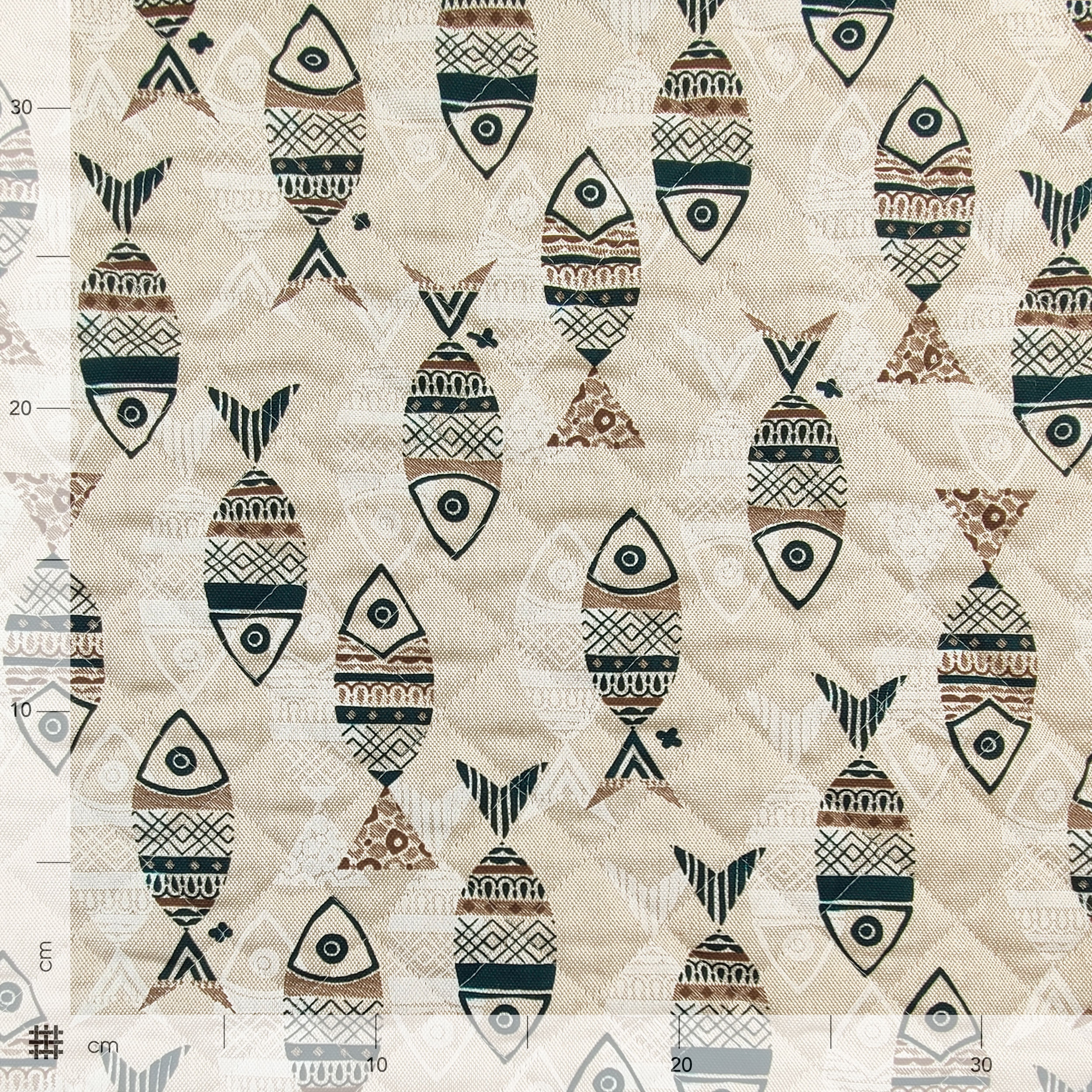 Quilted Fabric Fish Background Beige