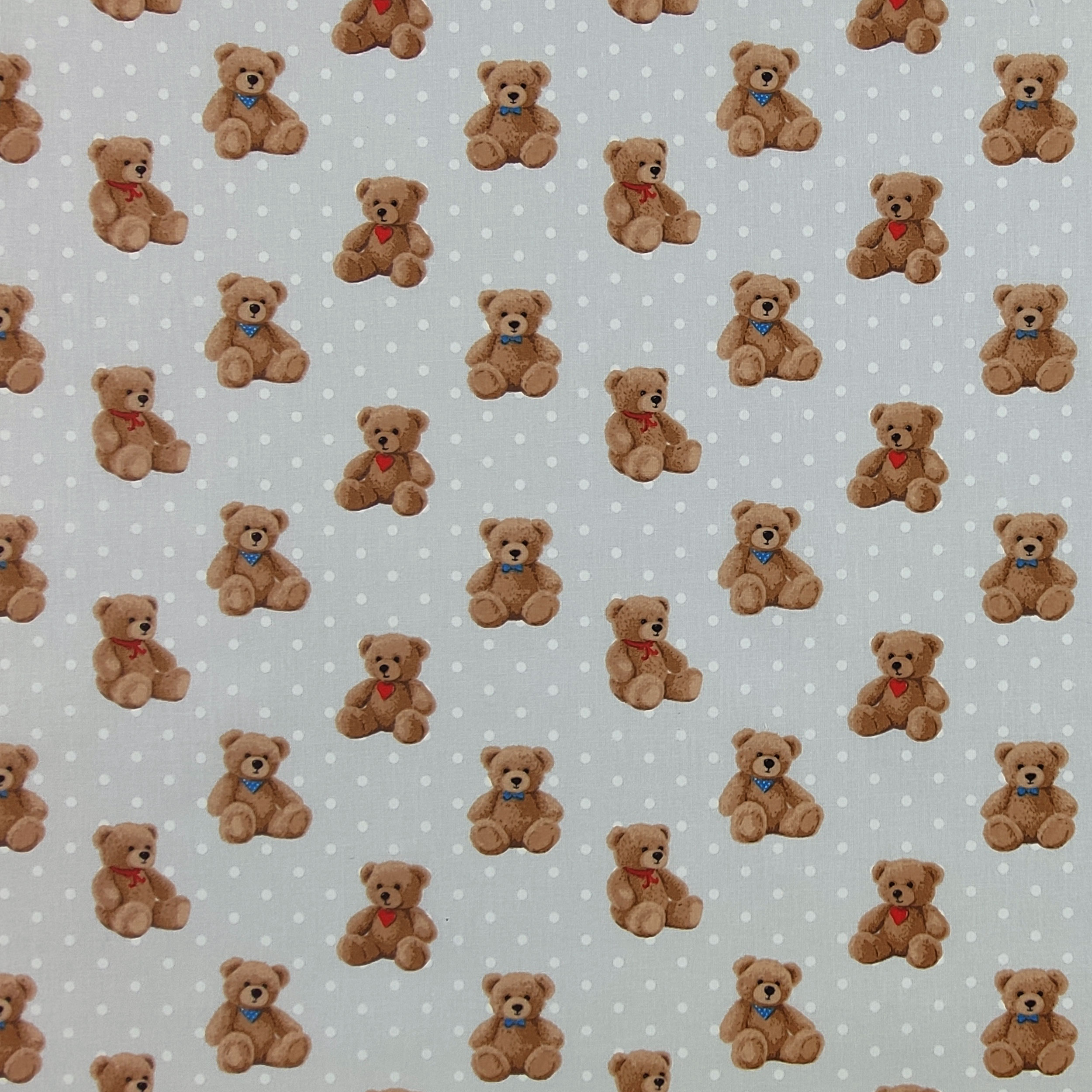 Baumwolle mit Polka Dot Bären Grauer Hintergrund