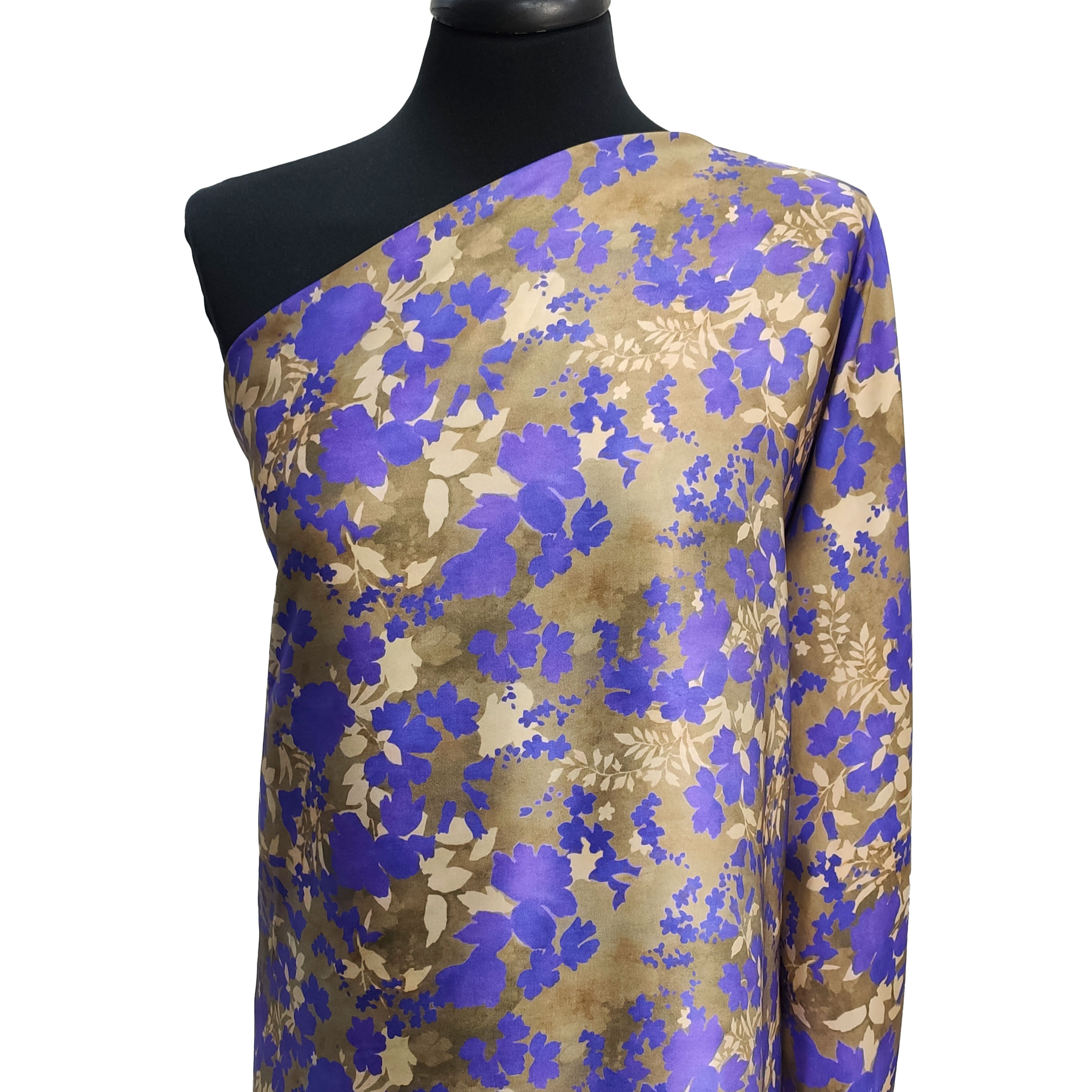 Satin Mixed Silk High Fashion Purple Flowers
