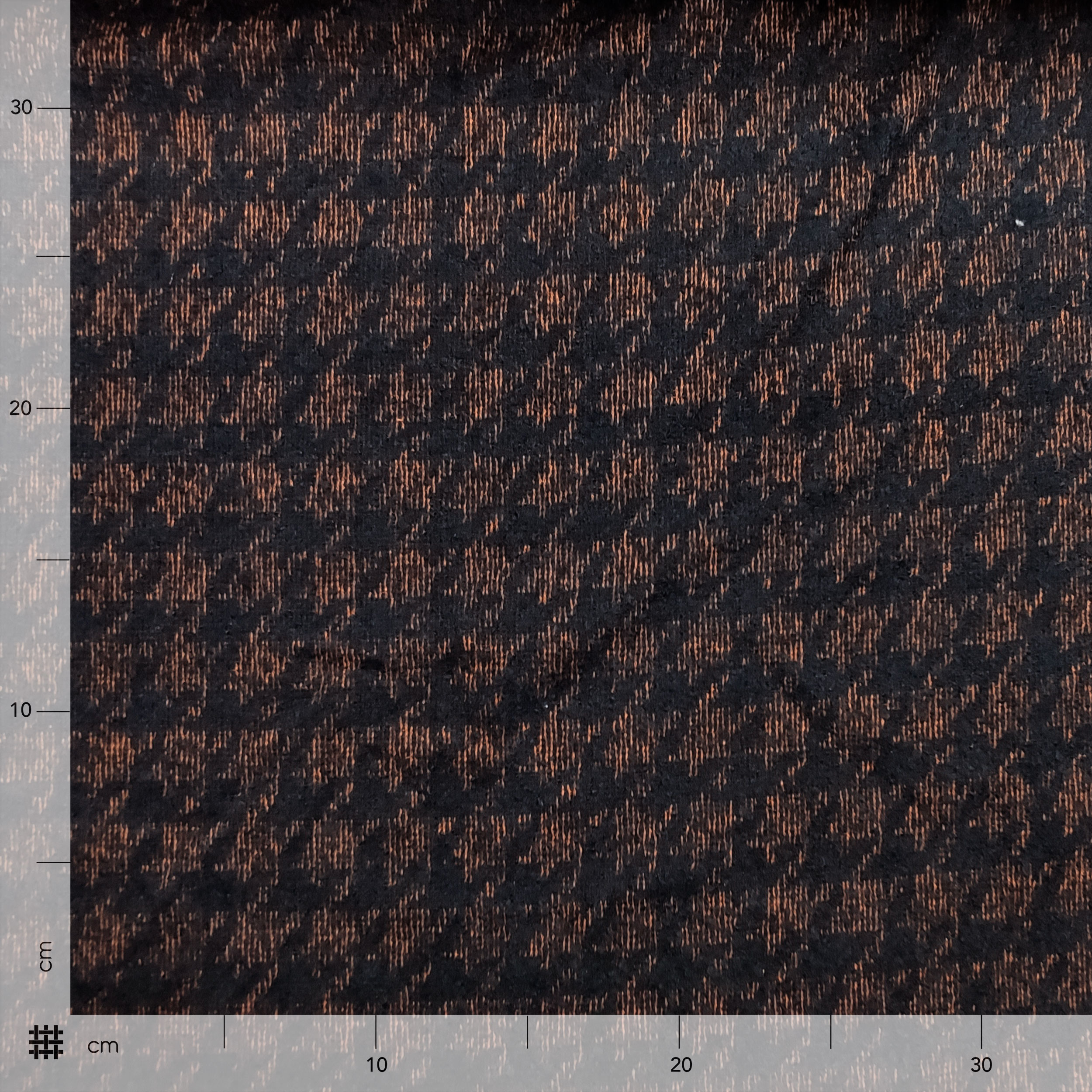 Bielastic Pied de Poule Blue Brown fabric