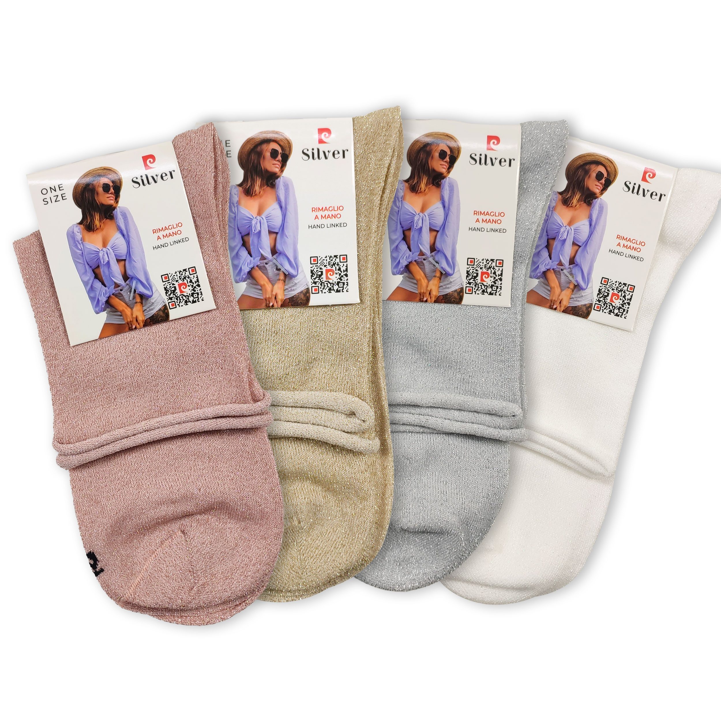 Lurex short socks without elastic Image