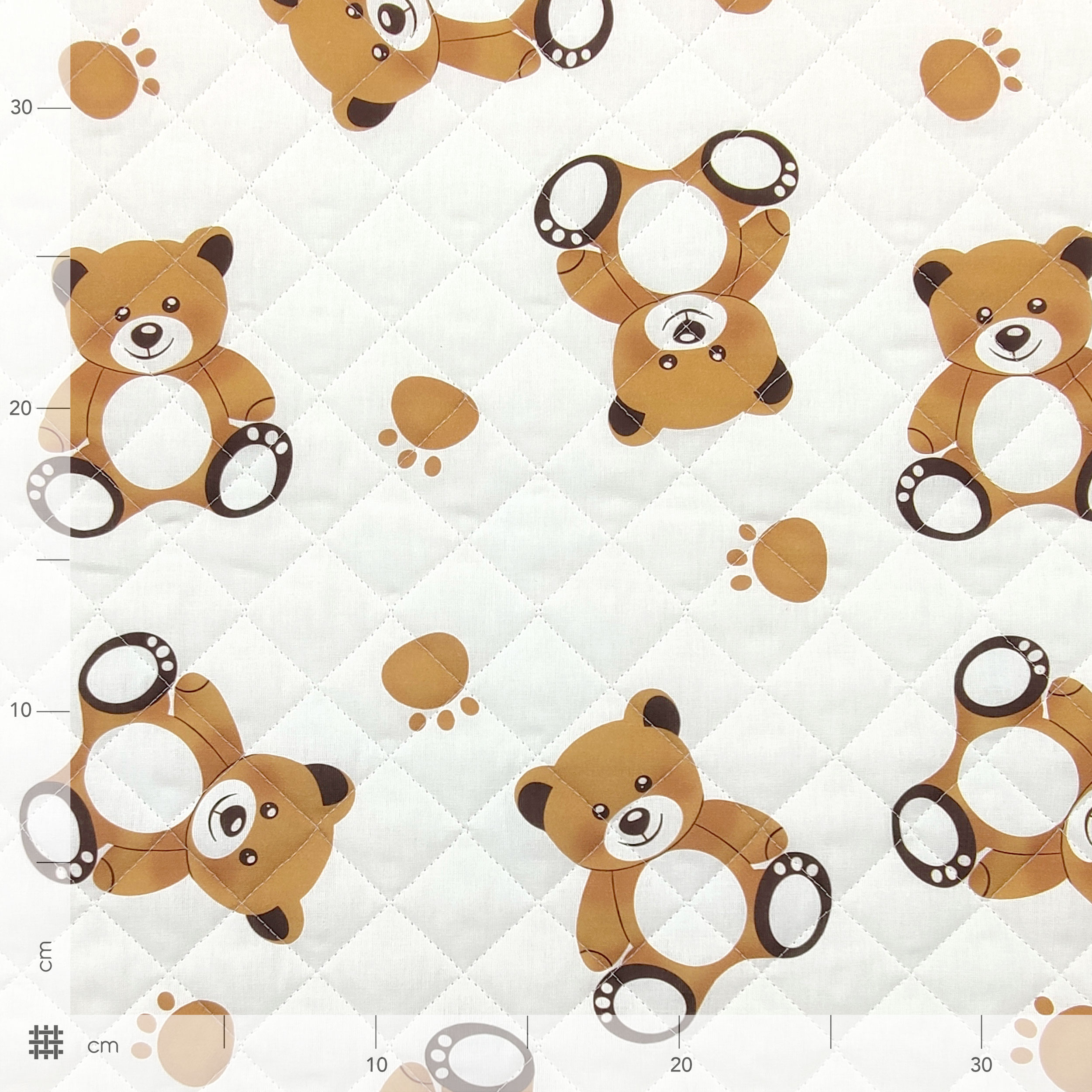 Quilted Fabric Bears White Background Image