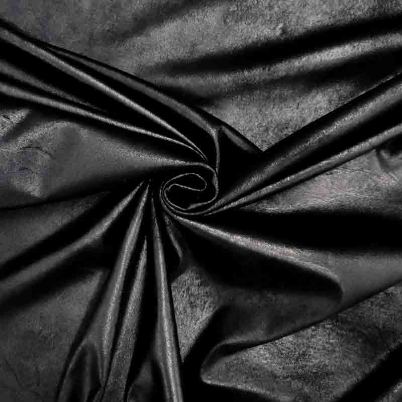 Tessuto Effetto Alcantara Spalmato Nero 