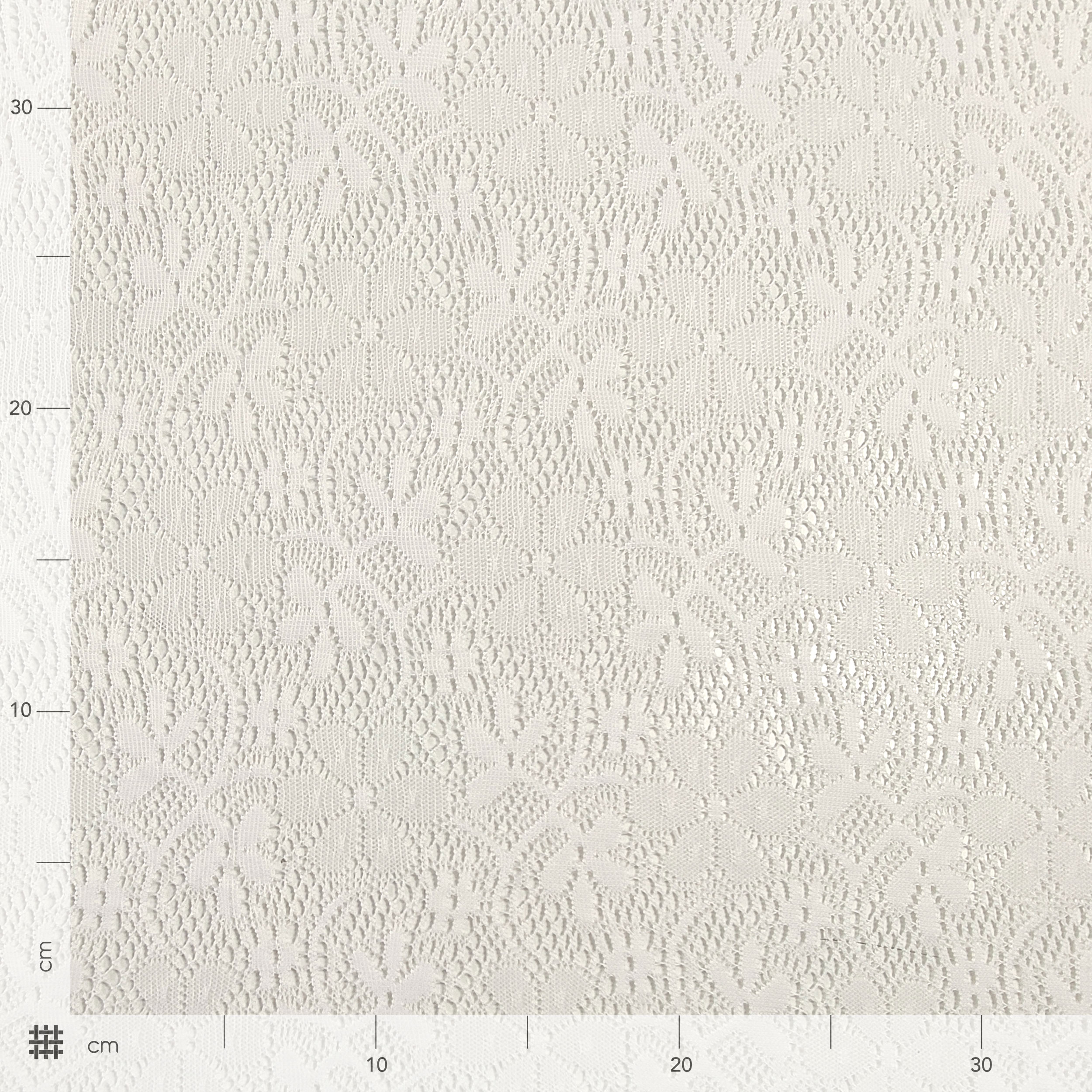Mixed Wool Lace Optical White Flowers