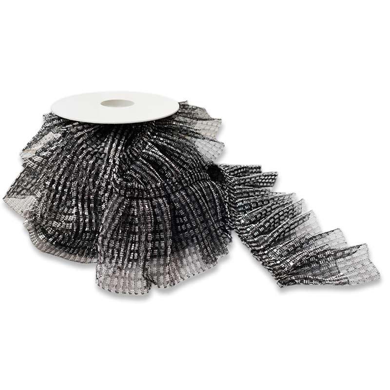 Tulle noir et garnitures en Lurex