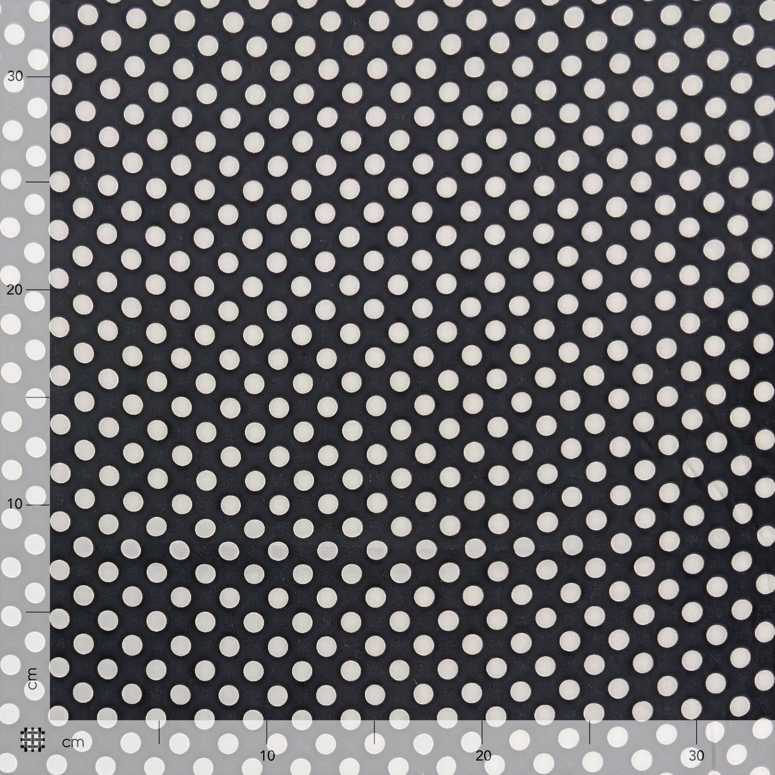 Black Viscose White Polka Dots Image