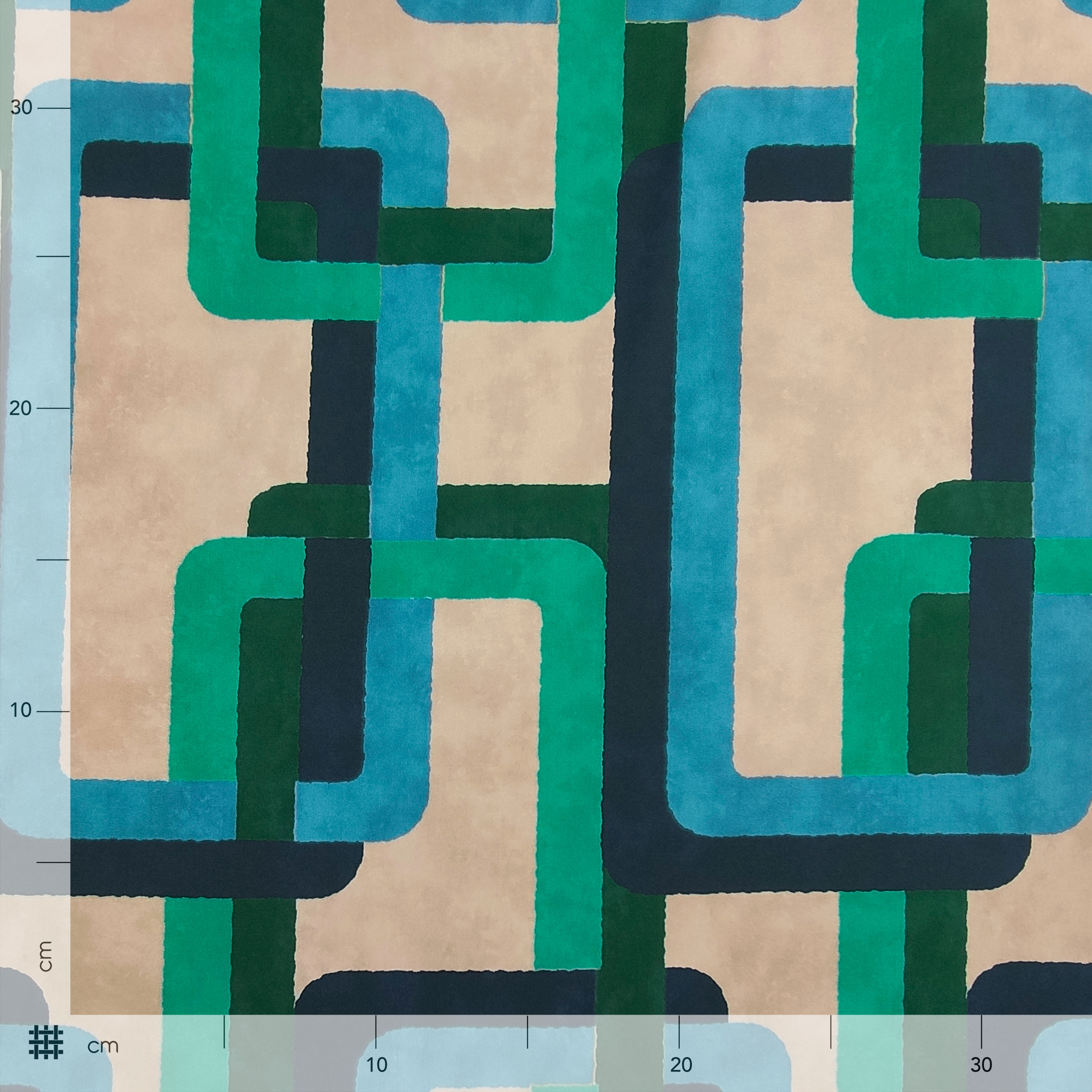 Alta Moda Geometría Afeitado Tonos Verdes y Azules