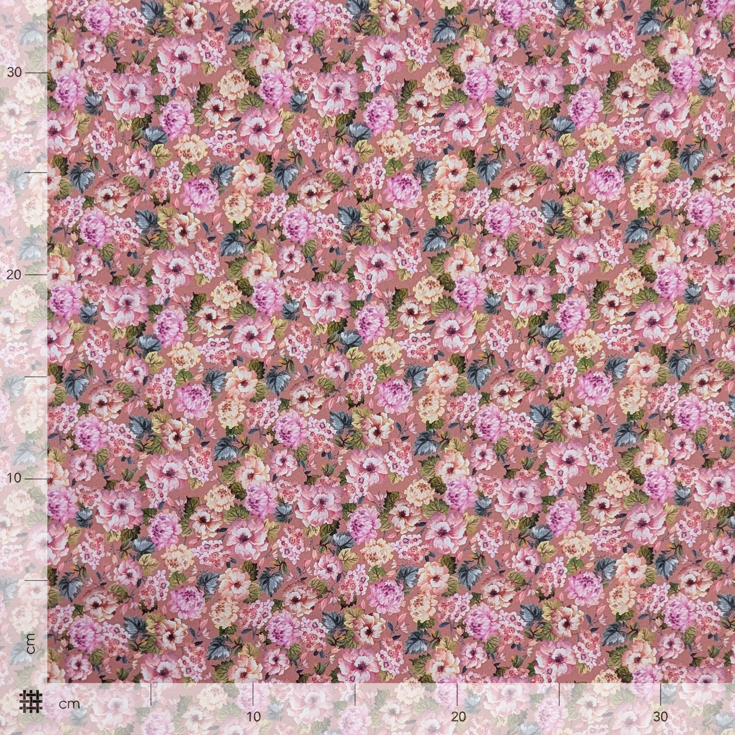 Poplin Cotton Romantic Bouquet Pink Image