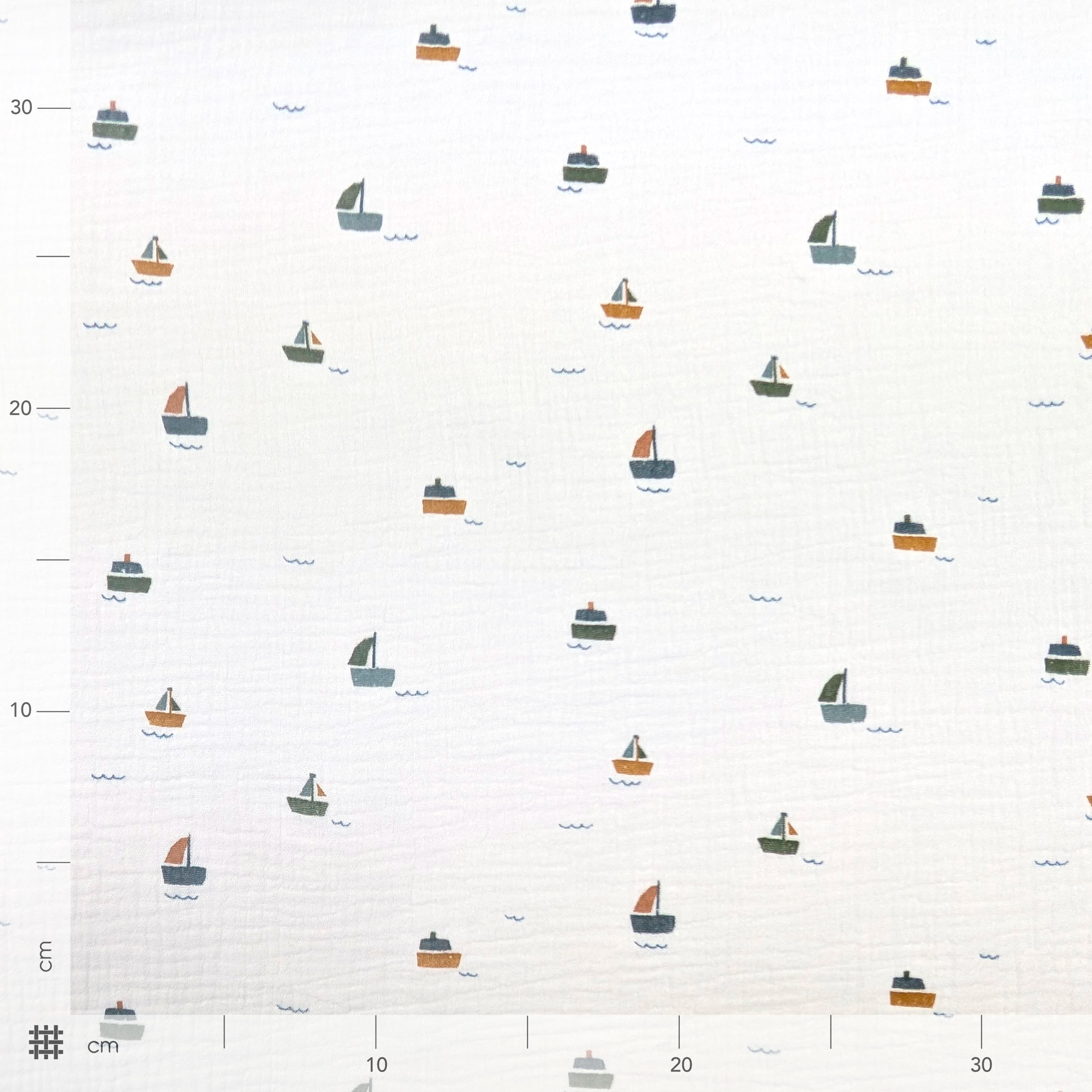 Cotton Muslin Sailing Boats Image