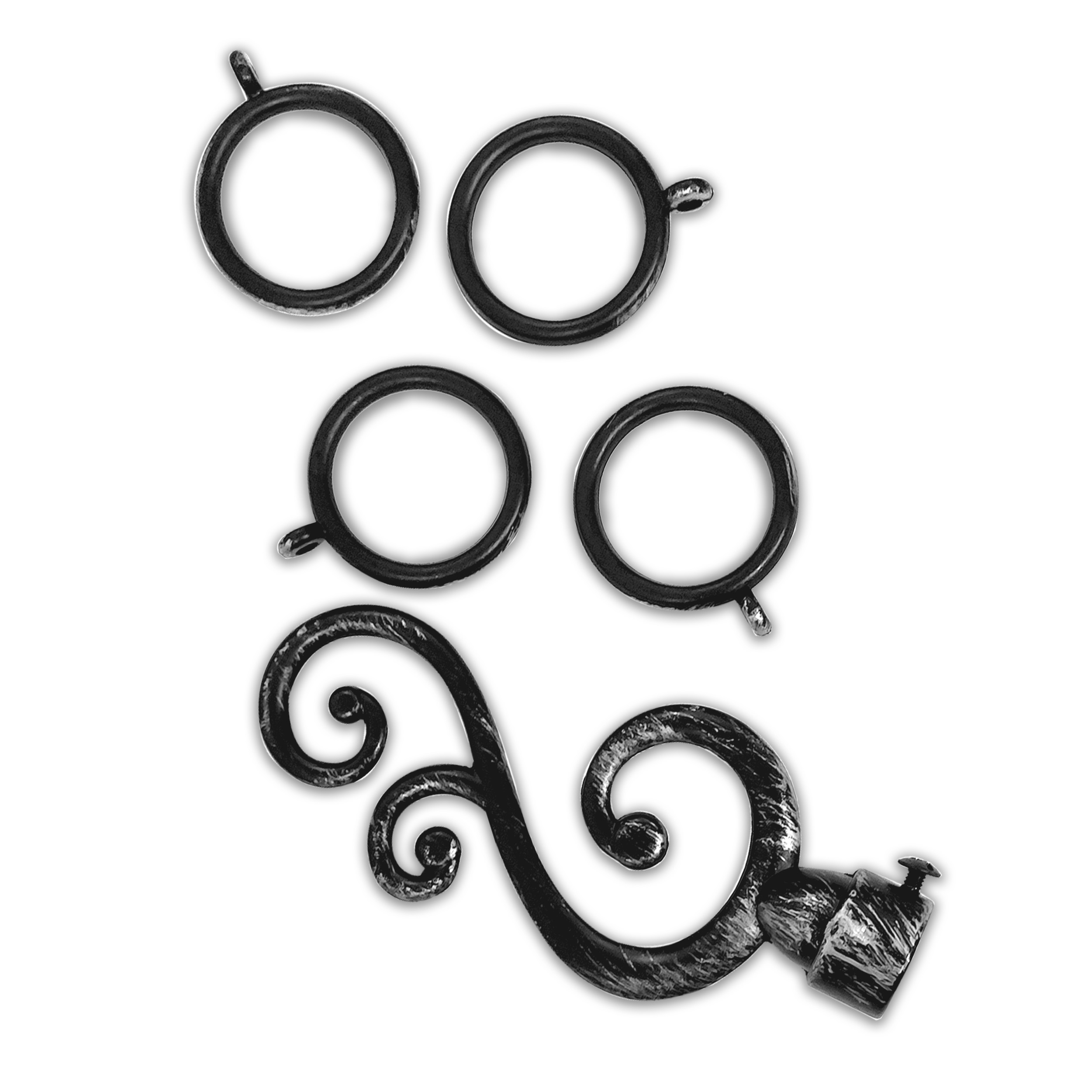 bastone-per-tenda-argento-nero
