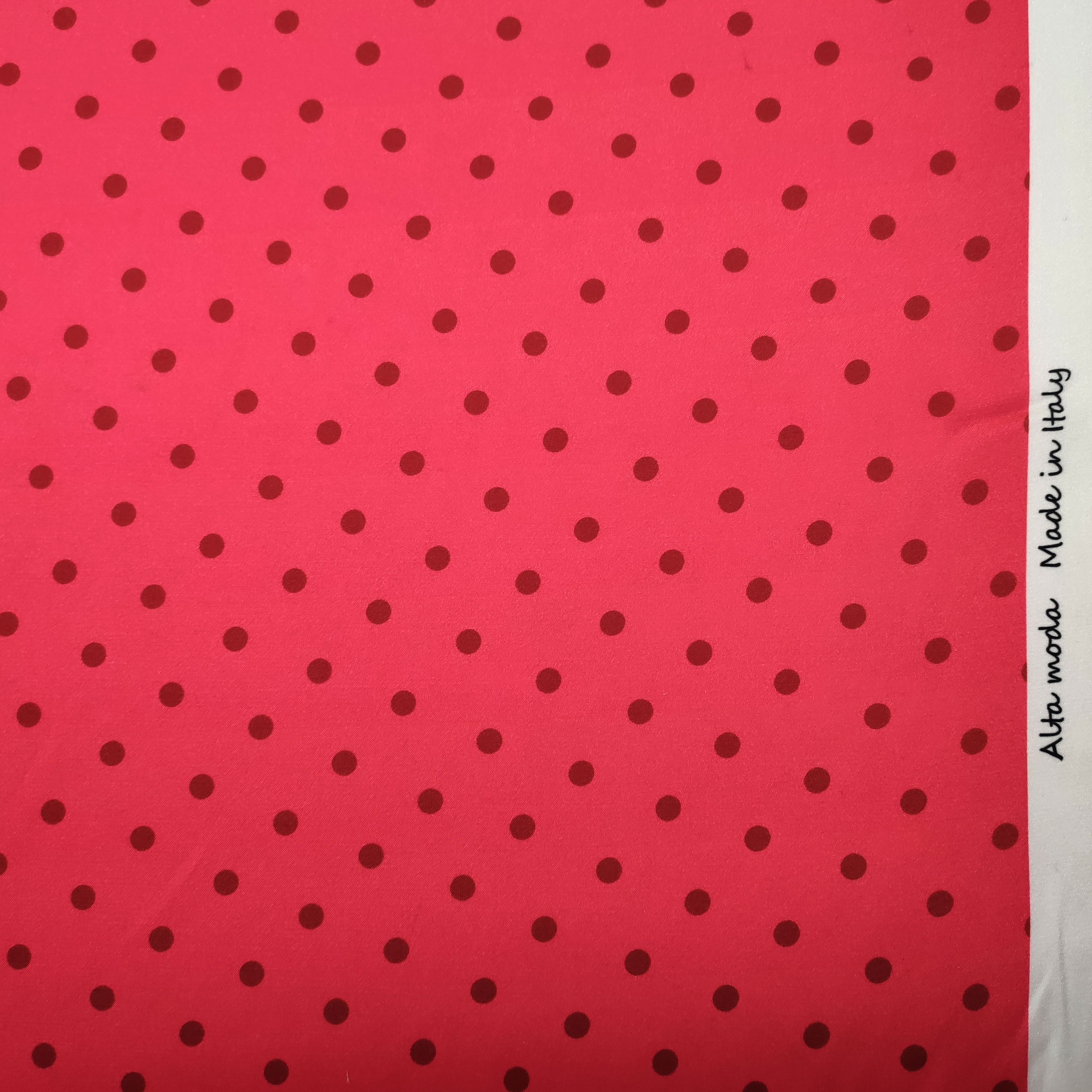Elasticated Satin Set High Fashion Polka Dot Background Coral