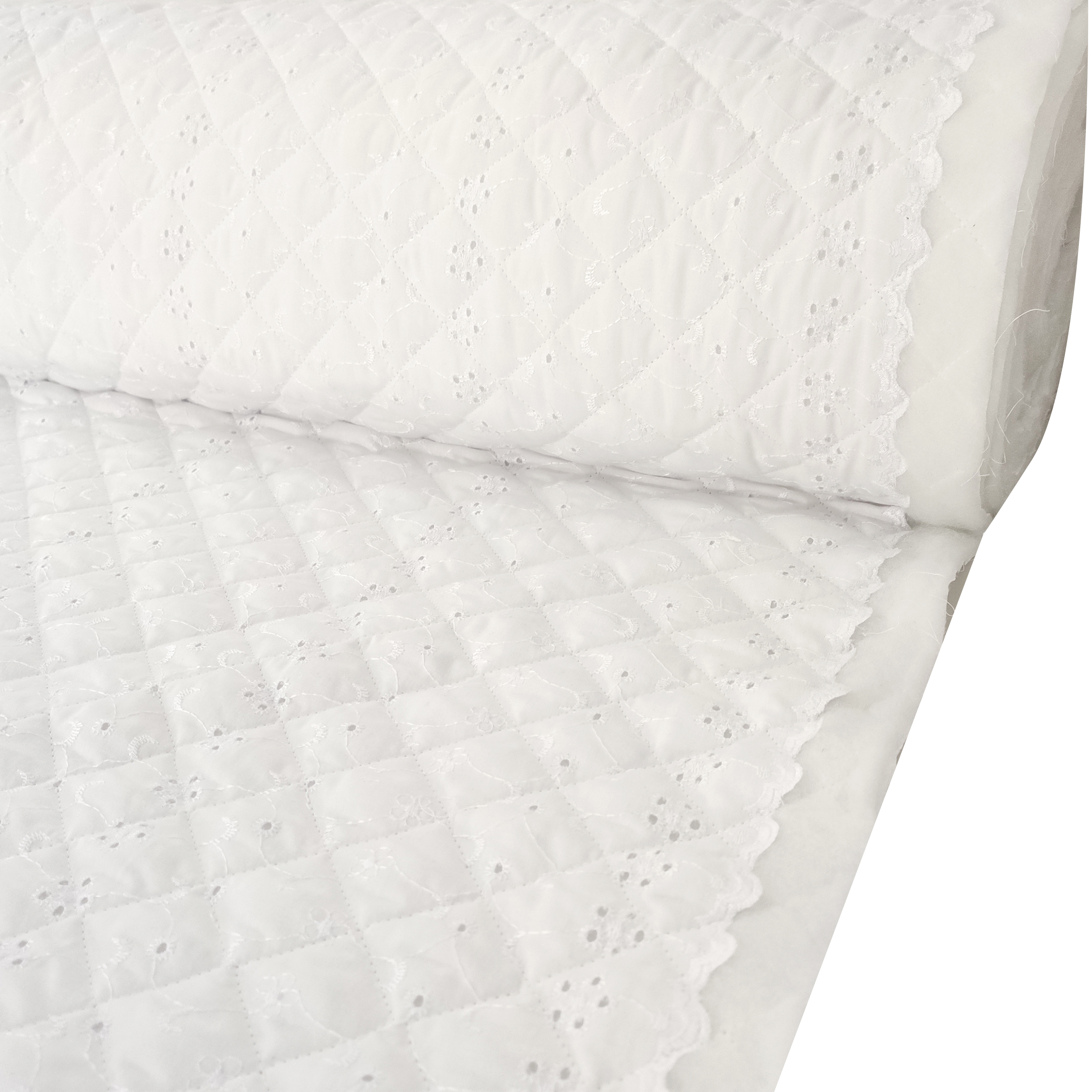 Festoneado Sangallo Tejido Acolchado Blanco