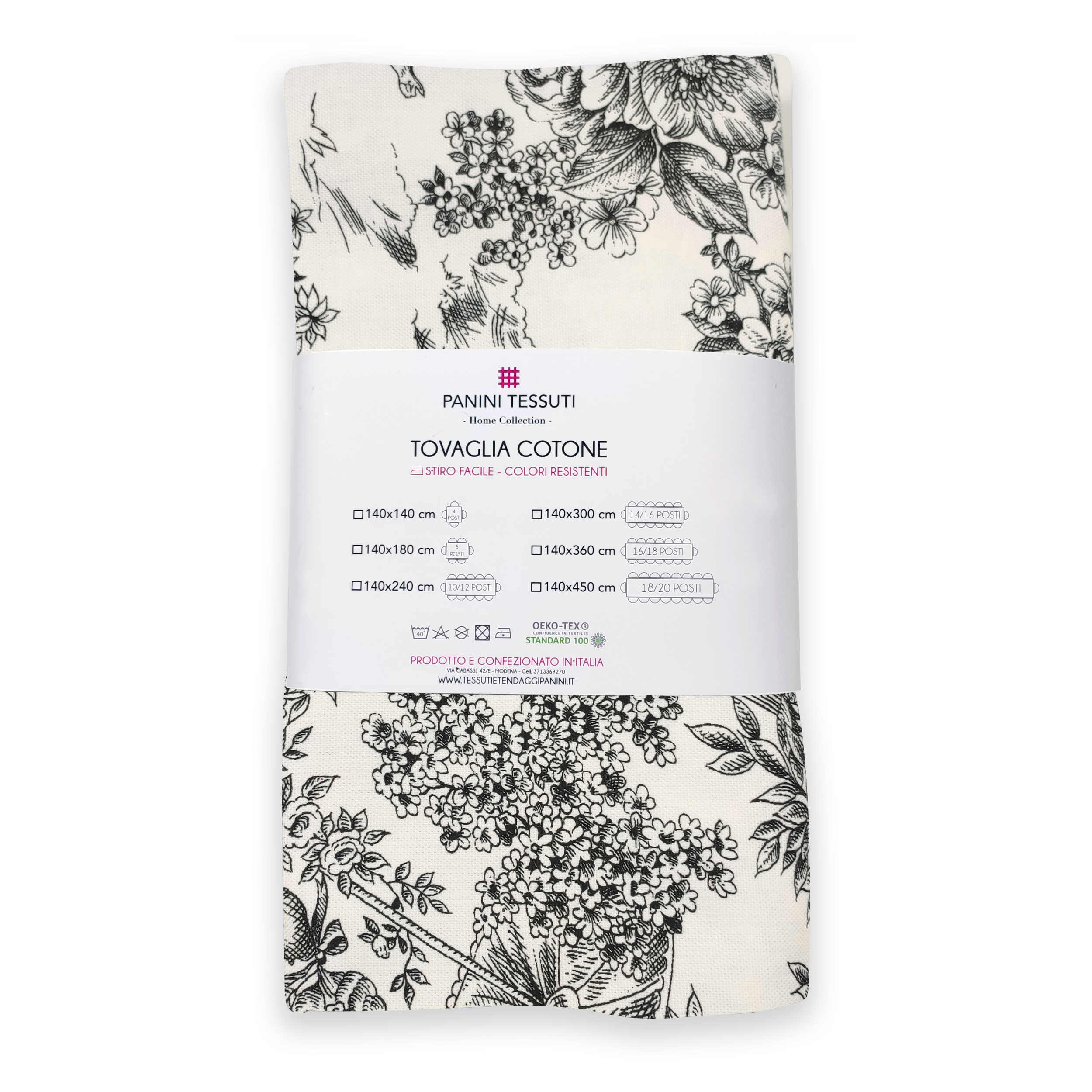 Toile De Jouy Schwarzes Tischtuch