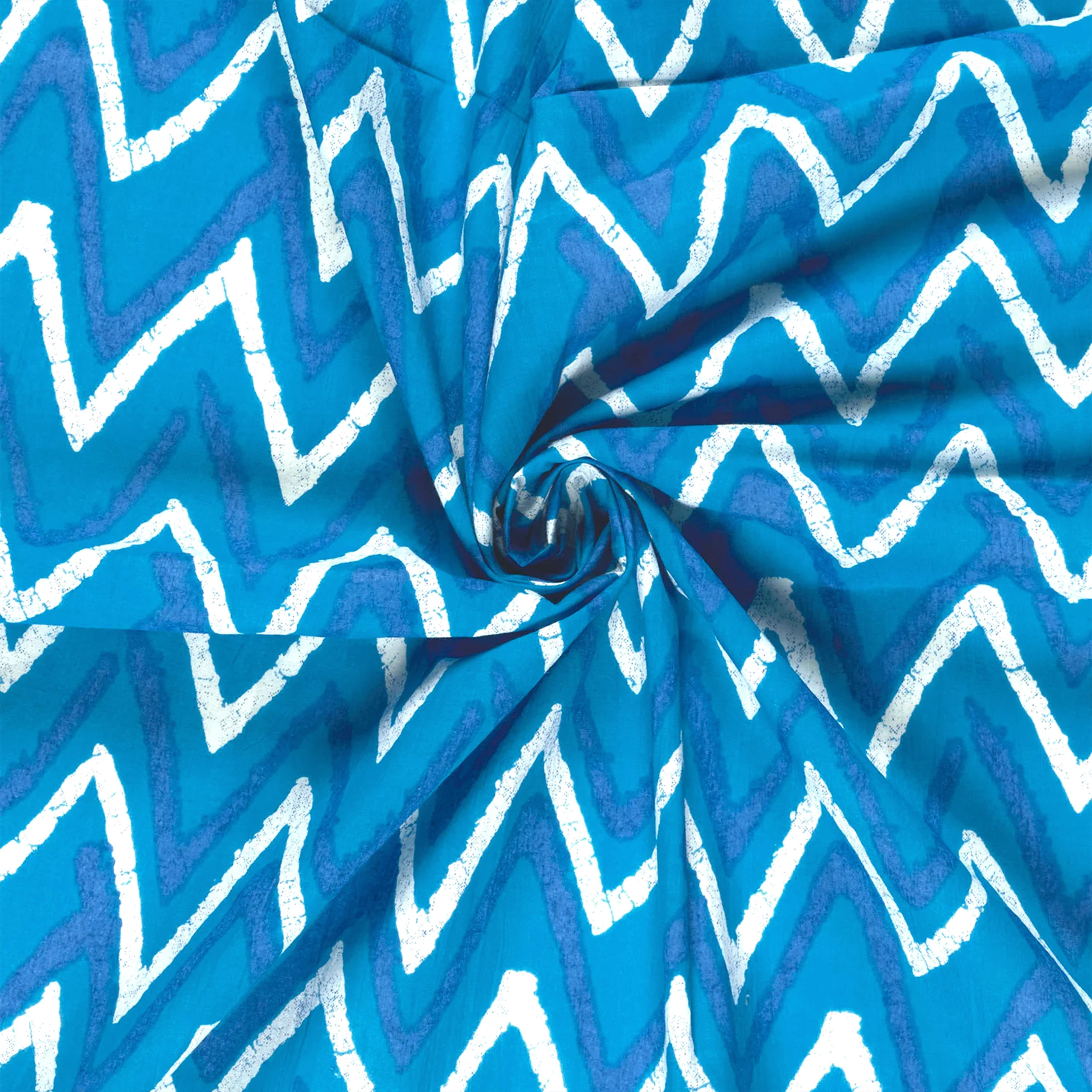 Batik Patterned Cotton Muslin Light Blue Image