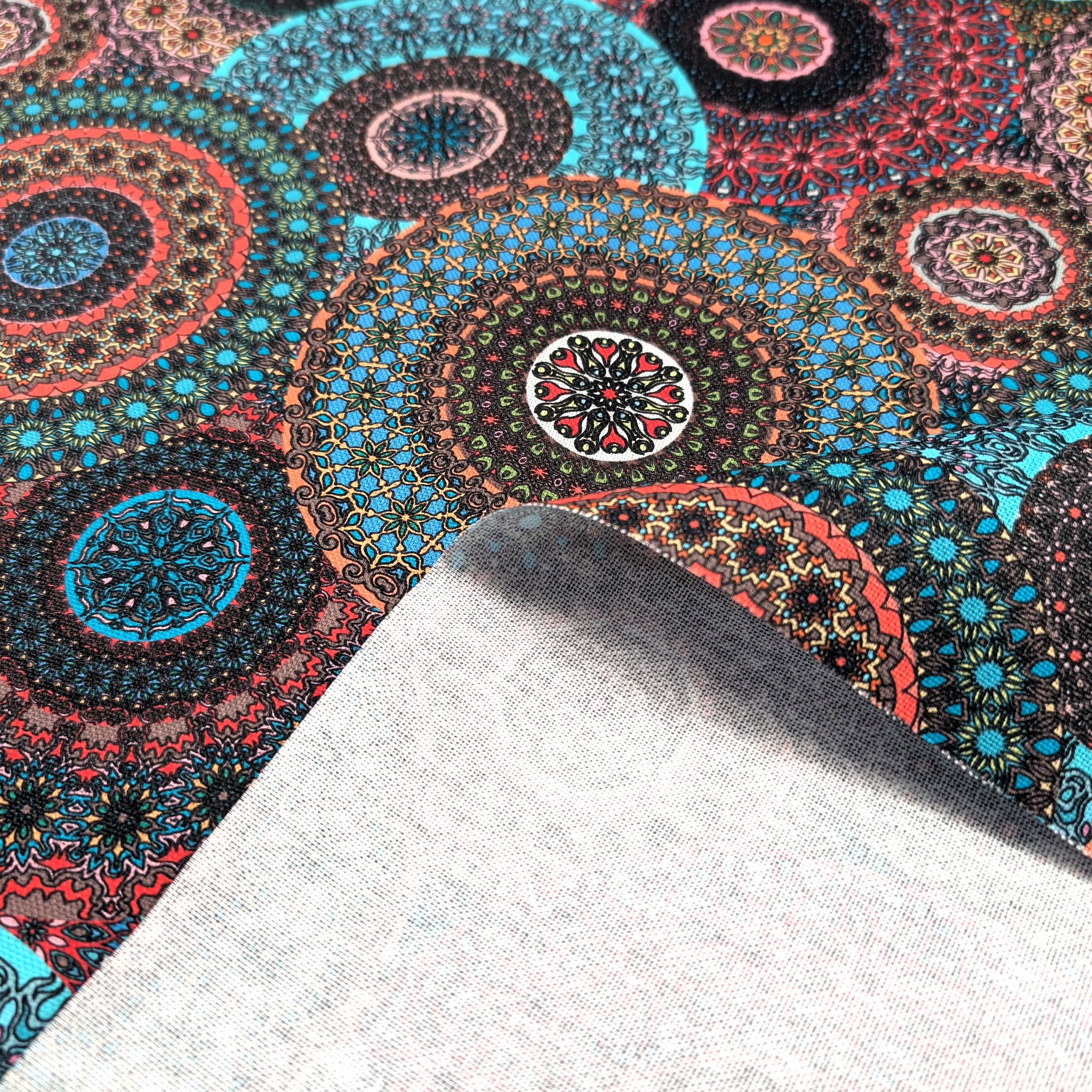 Coloured Mandala Panama Fabric Image