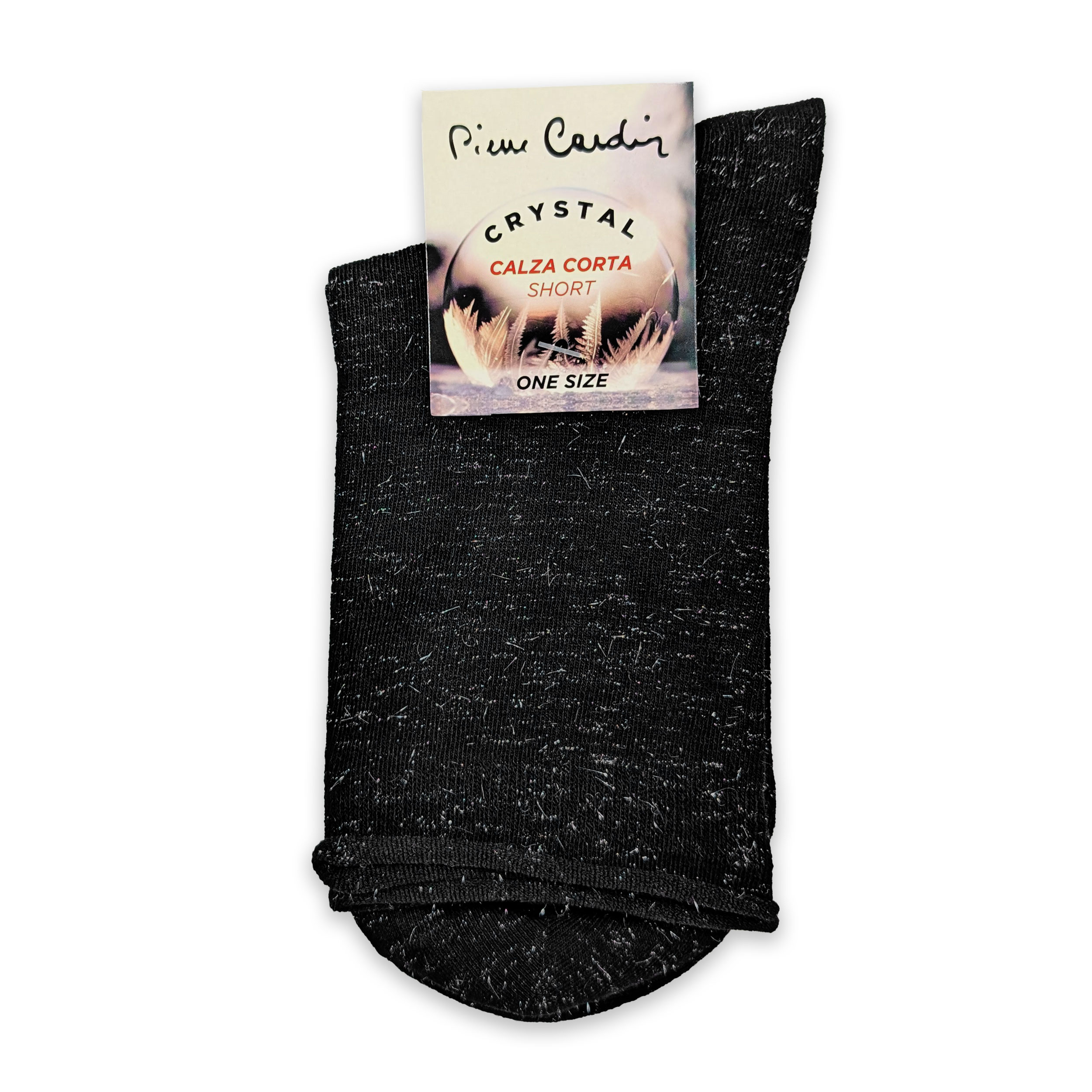 Black Lurex Silver Short Socks Image
