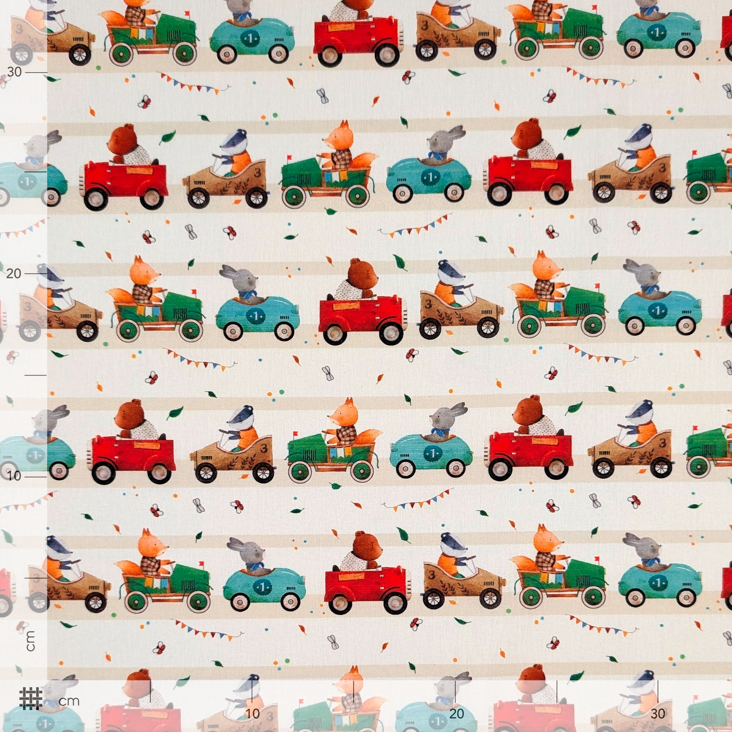 Percale Cotton: Toy Car Race Image