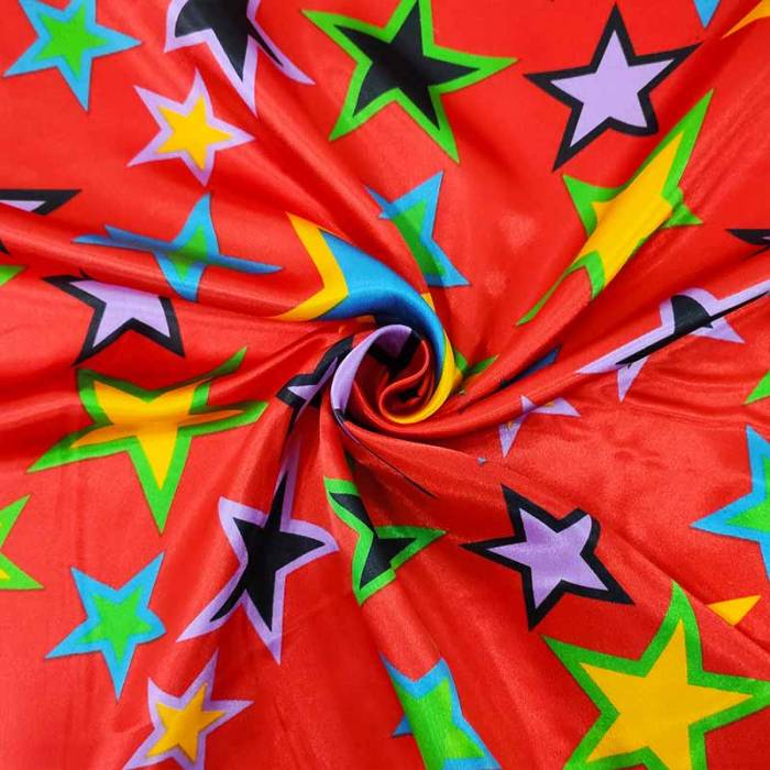 Carnival Stars Print Satin Image