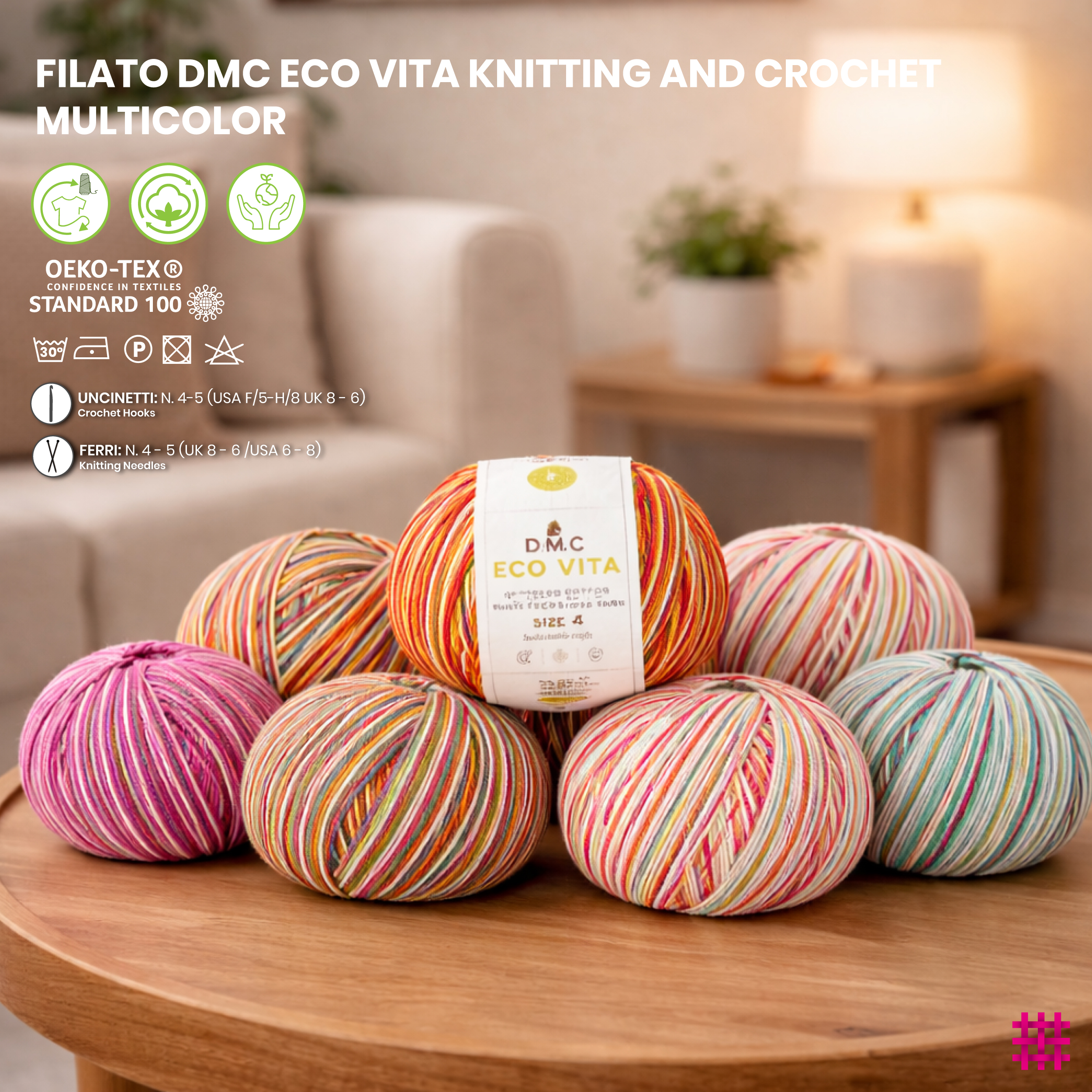 DMC Yarn Eco Vita Knitting and Crochet Multicolour Image