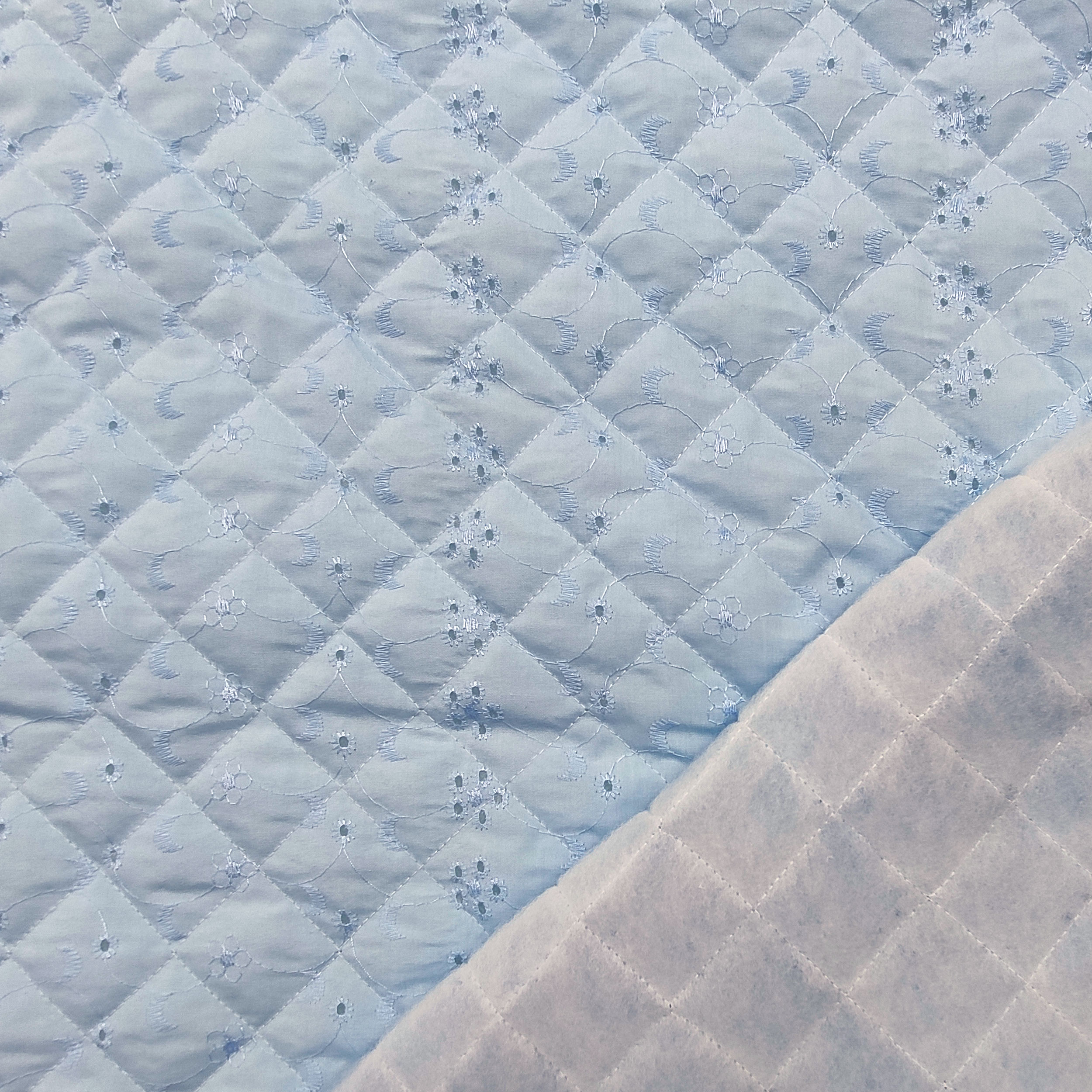 Tissu Quilt Sangallo Light Blue Baby Retro Ouate Image