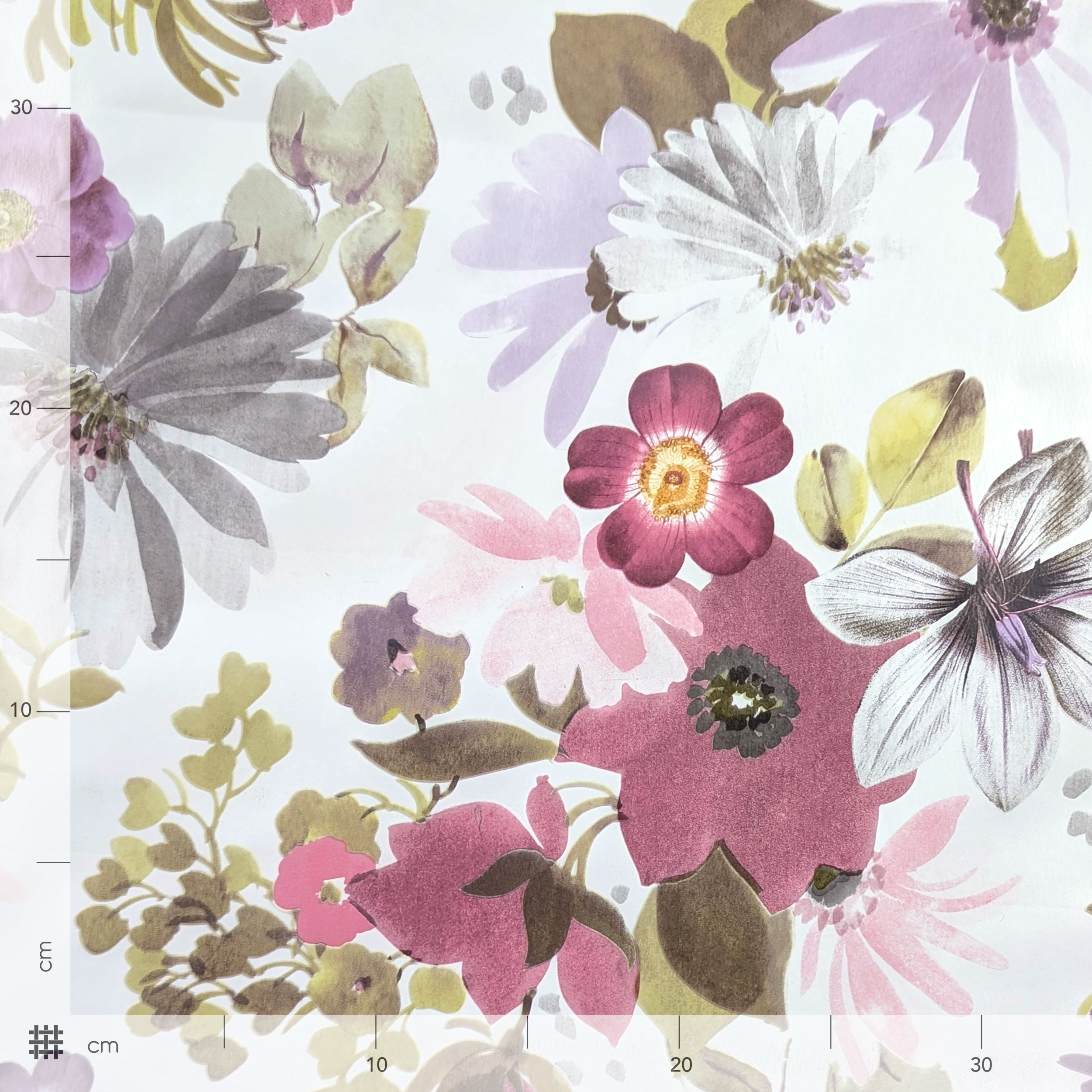 Fabric for Plasticised Tablecloth Flowers Pink Tones Image
