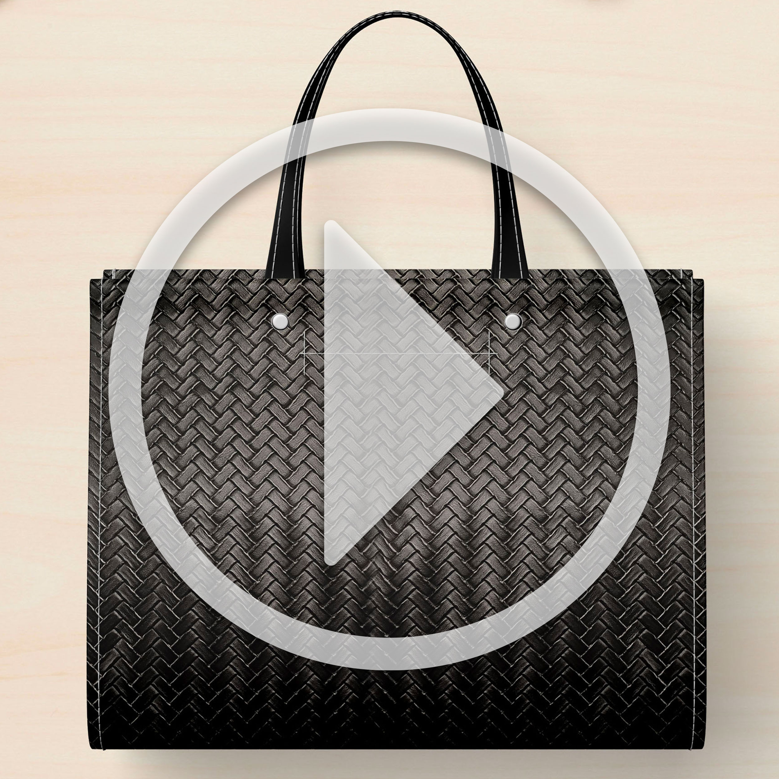 Upholstery Woven Faux Leather - Black Image