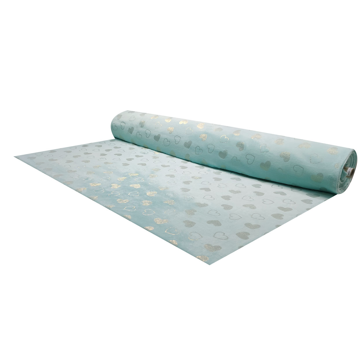 Polaire en cachemire turquoise avec cœurs dorés Image