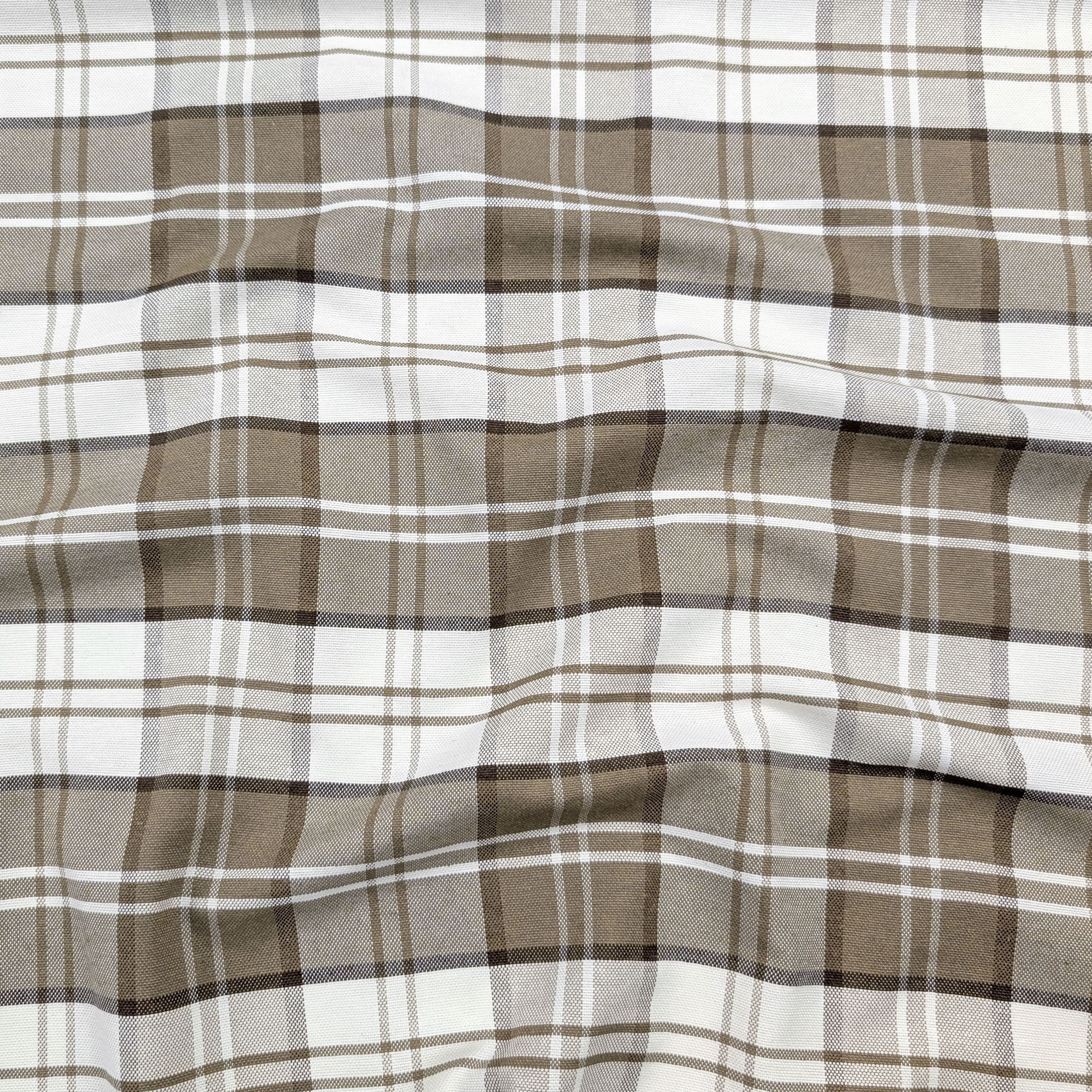 Beige Tartan Yarn Dyed Fabric Image