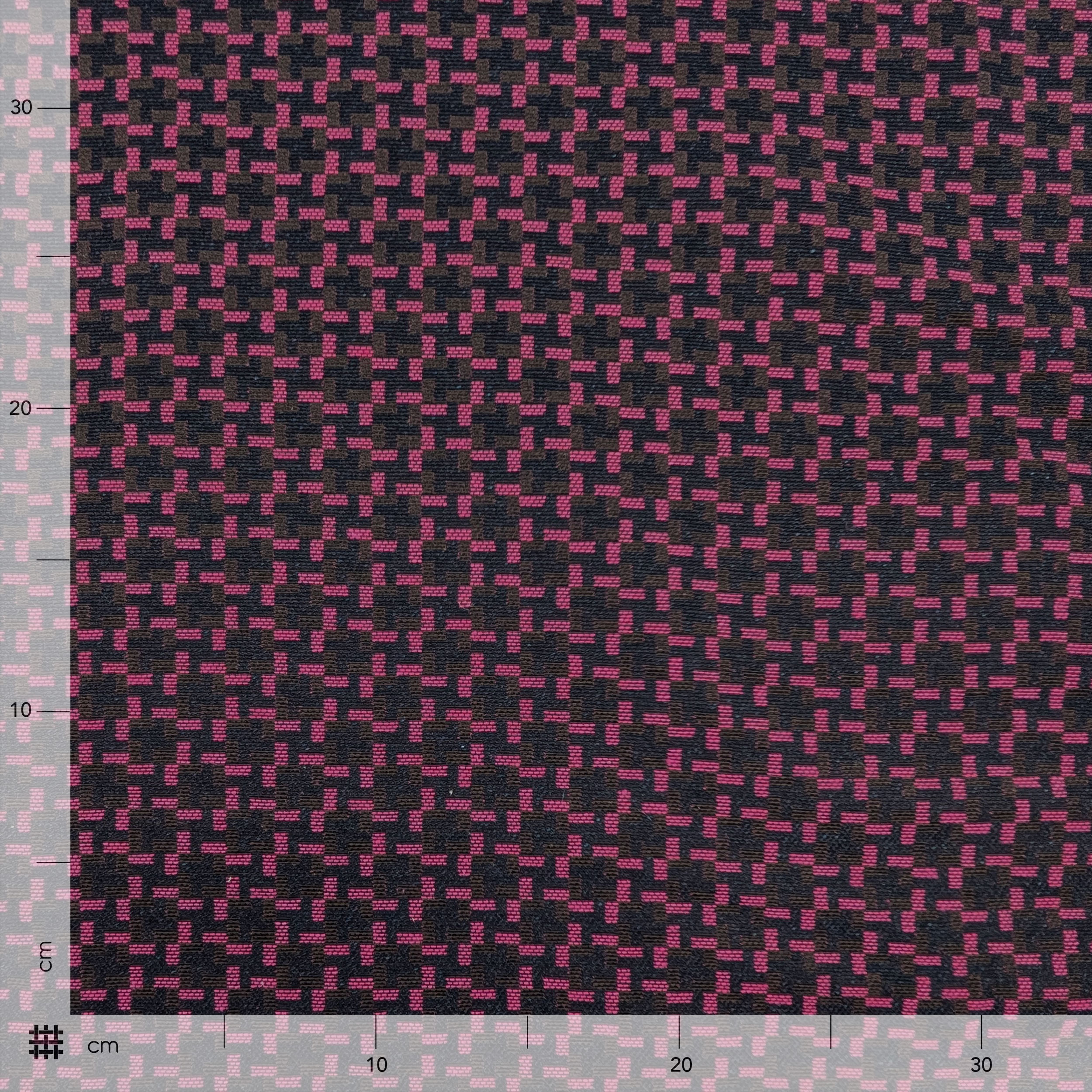 Mixed Cotton Geometric Pattern Fuxia Image