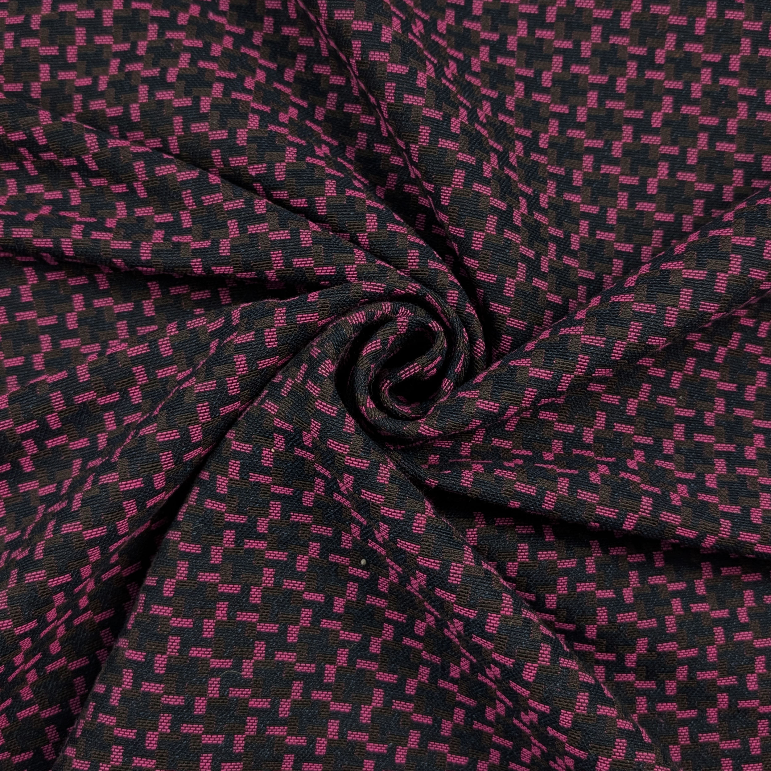 Mixed Cotton Geometric Pattern Fuxia Image