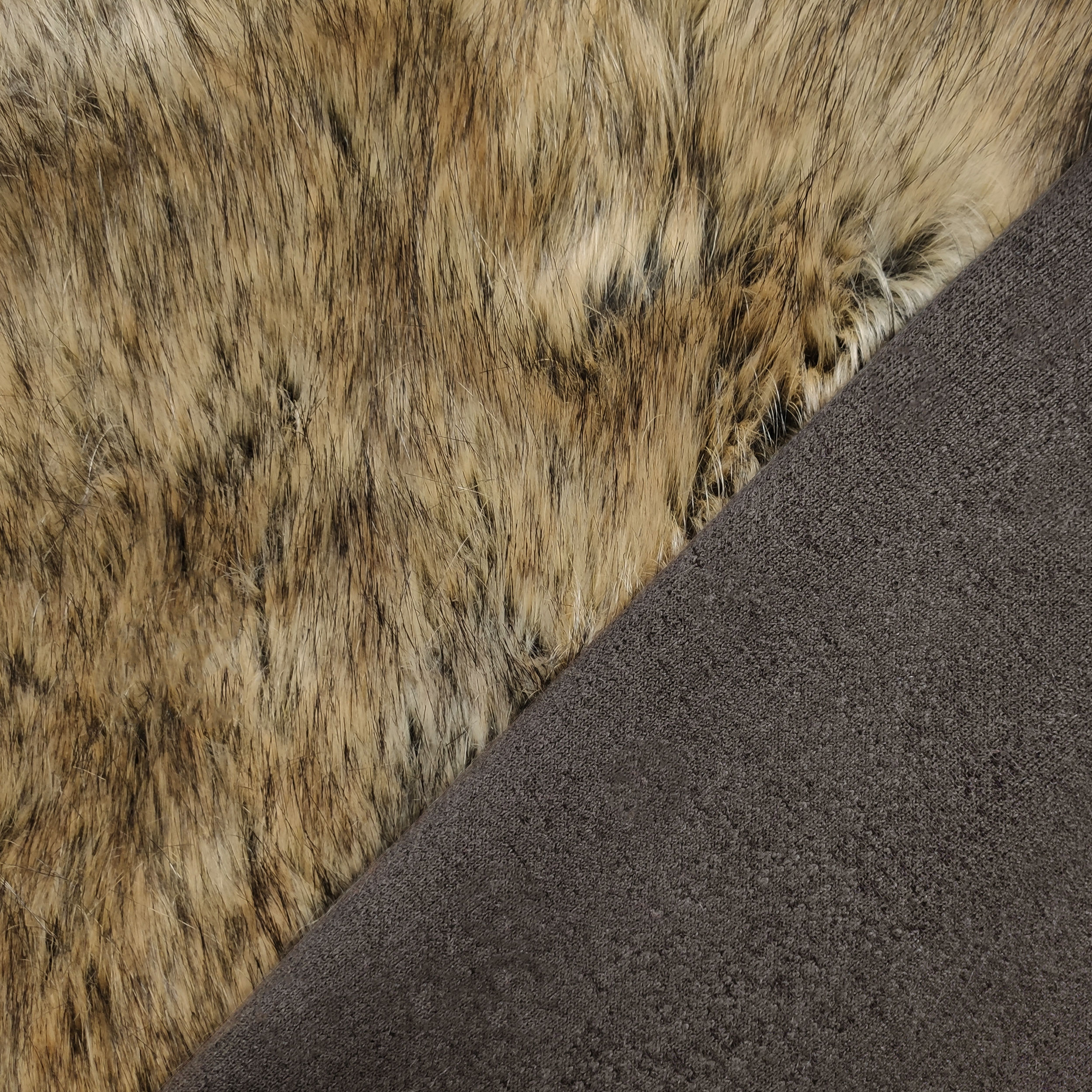Long Coat Fabric Simil Mink Beige Melange