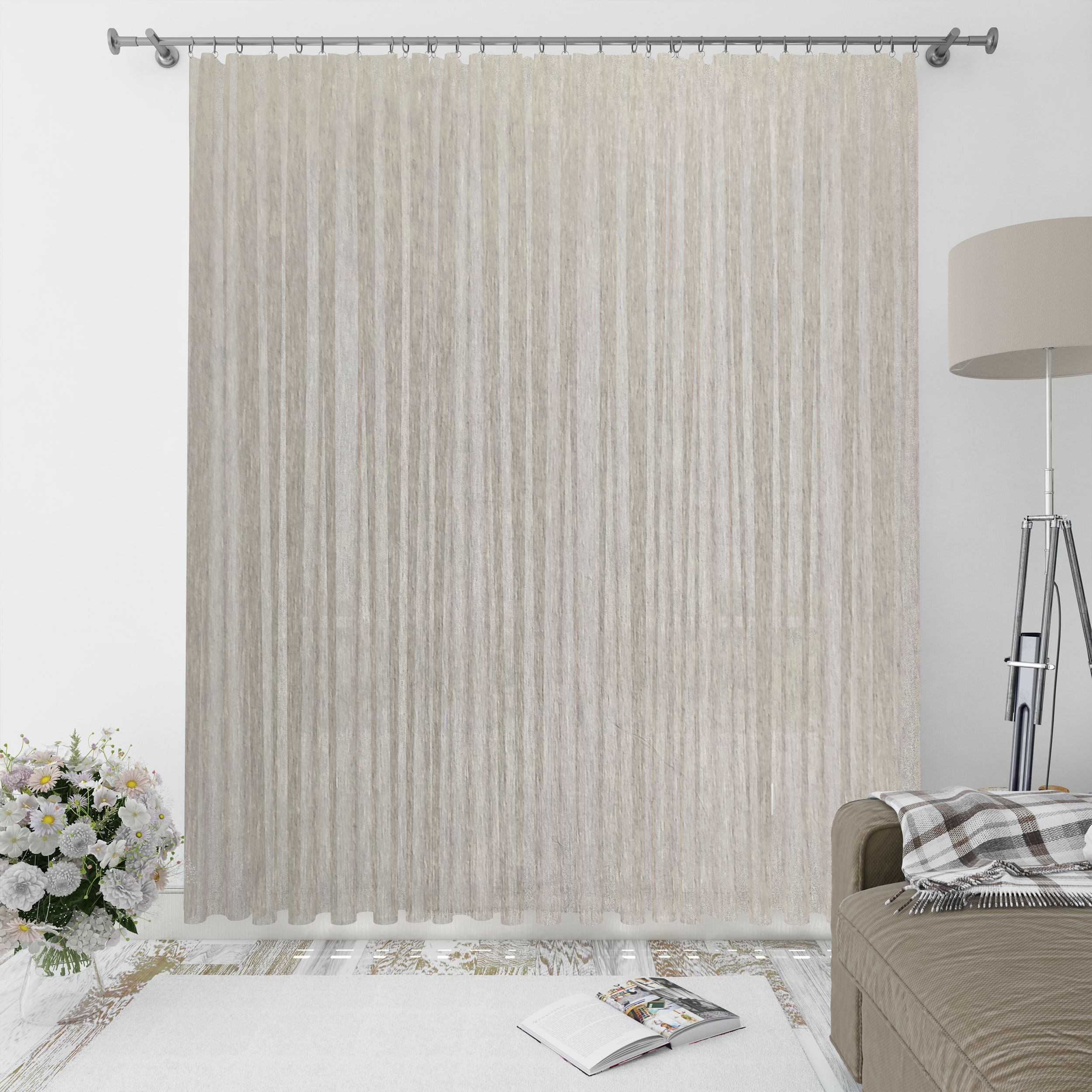 Tissu de rideau en fausse viscose Turtledove