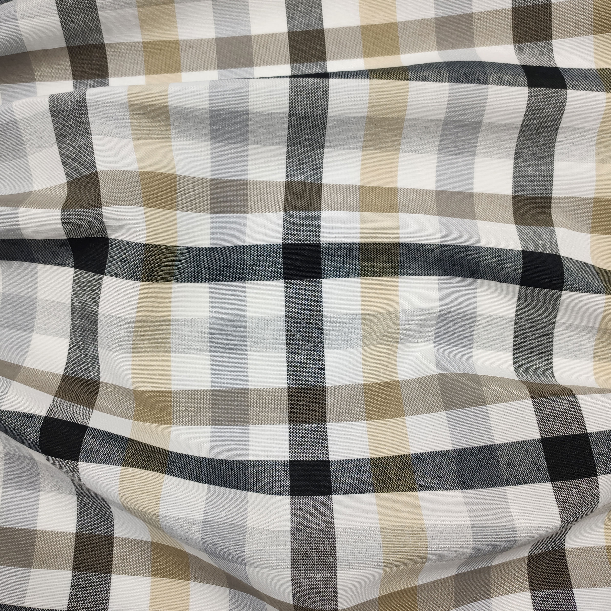 Nappe à carreaux gris beige Tissu teinté dans la masse