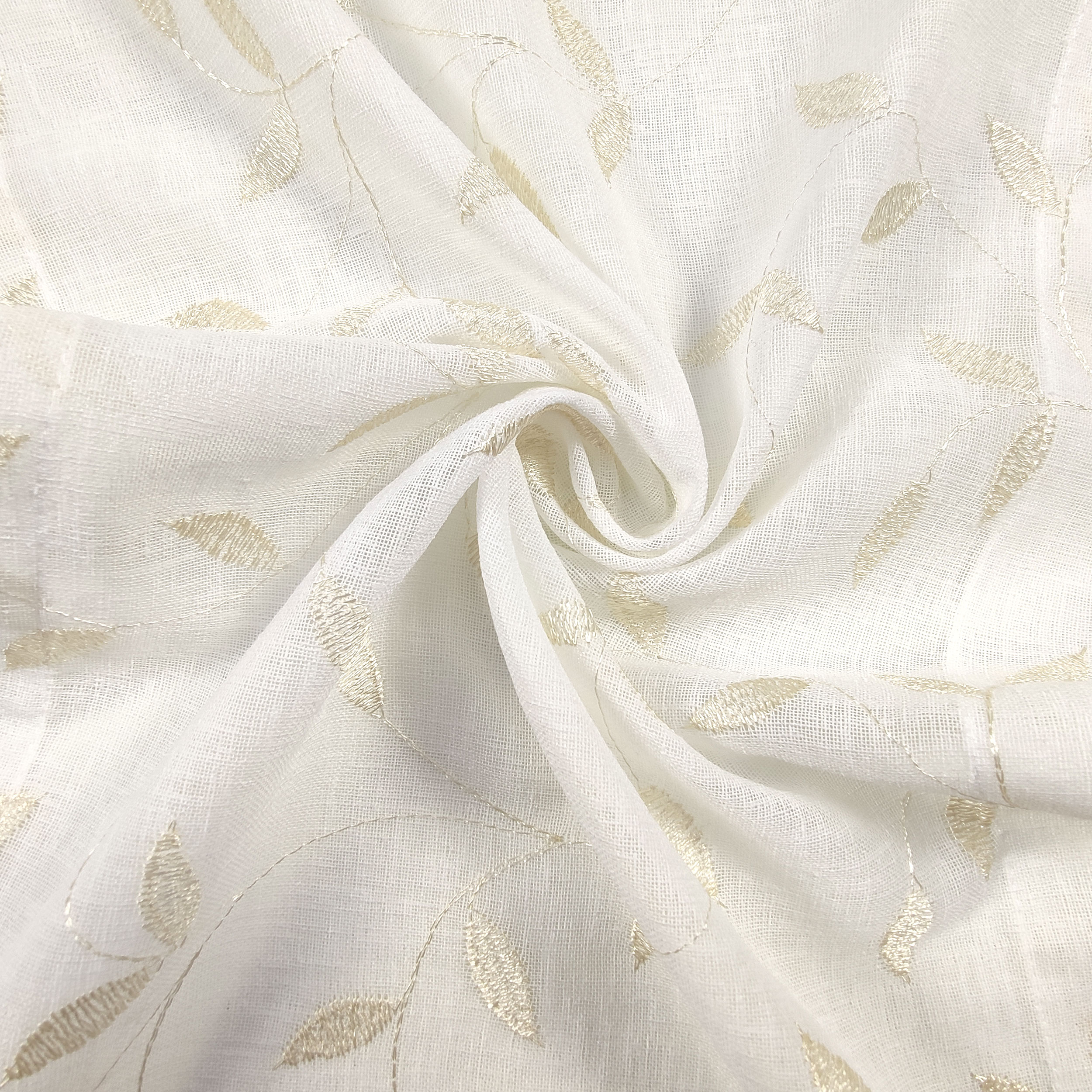 Curtain Fabric Elegant Leaves - Gold