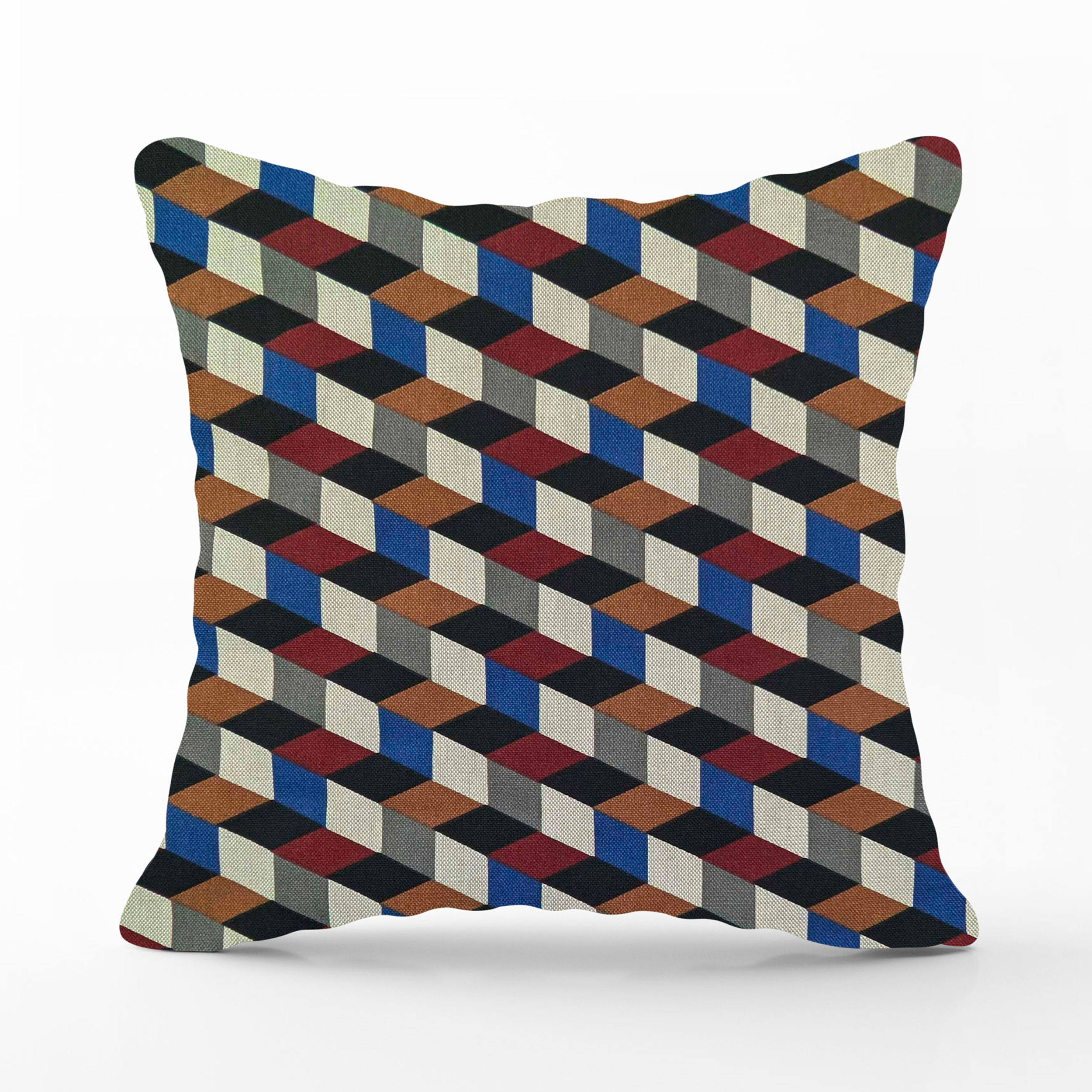 Illusion Cubes Cushion Pillowcase Cool Tones Image