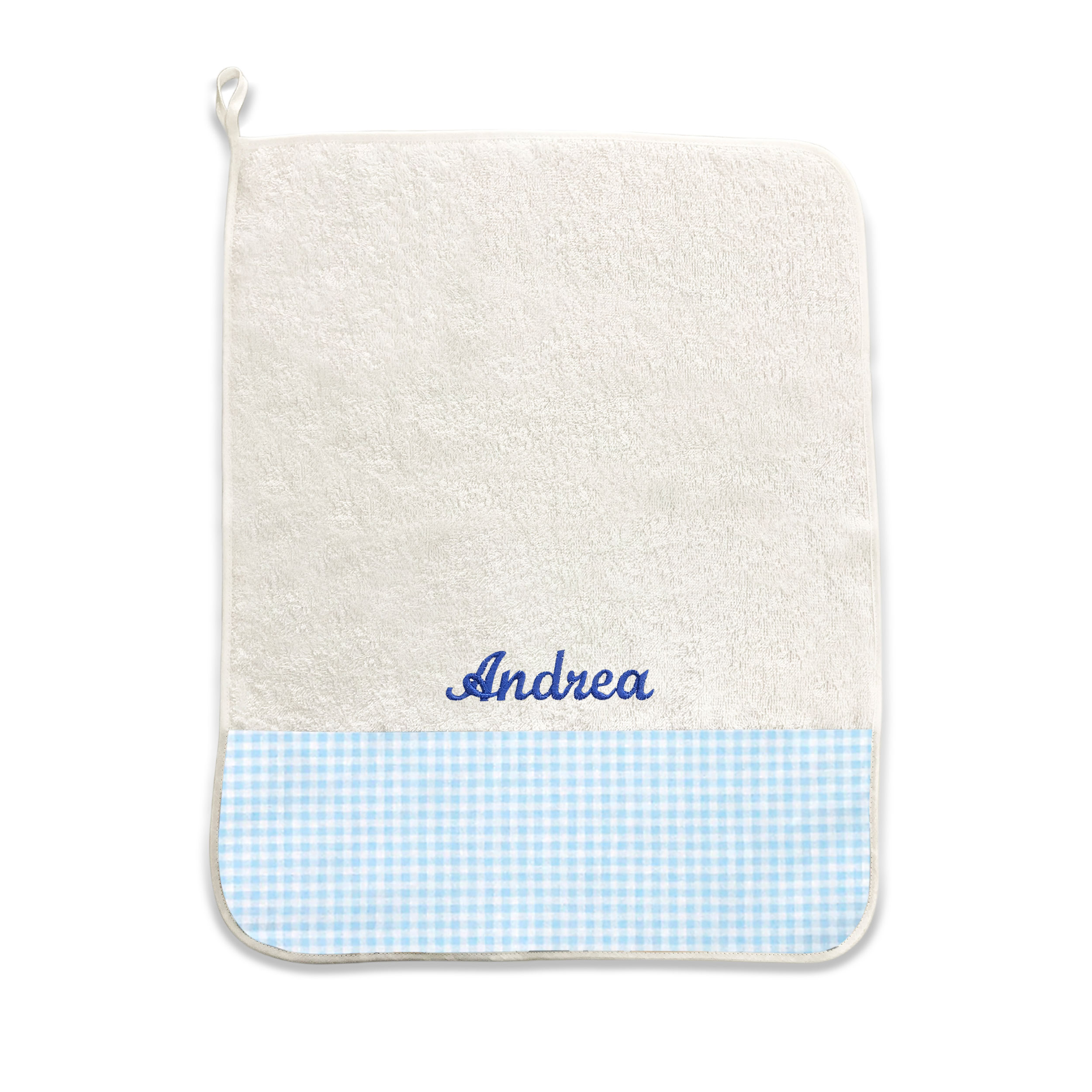Grande serviette bleue quadrillée