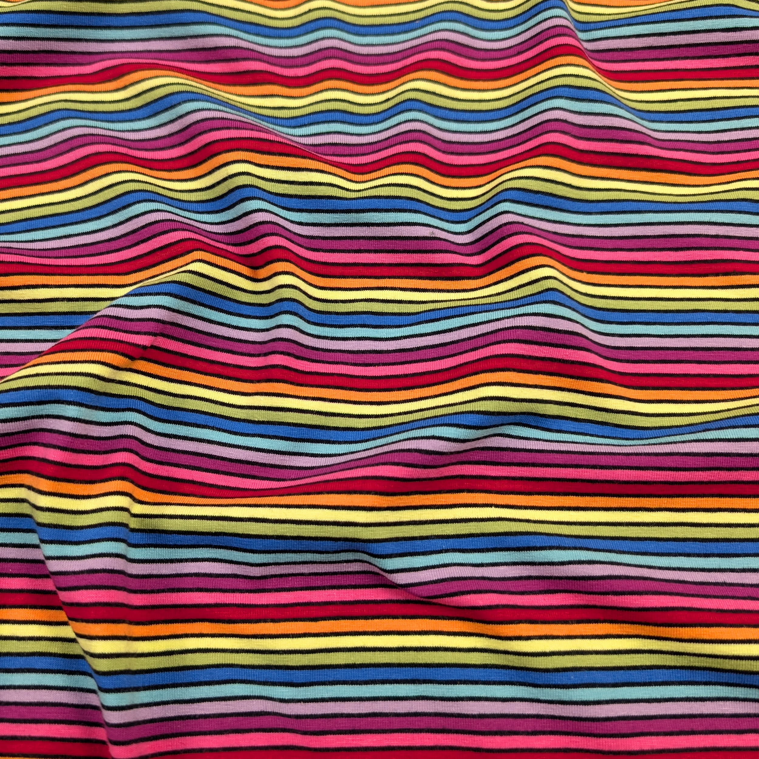 Jersey Cotton Horizontal Stripes Multicolour Image