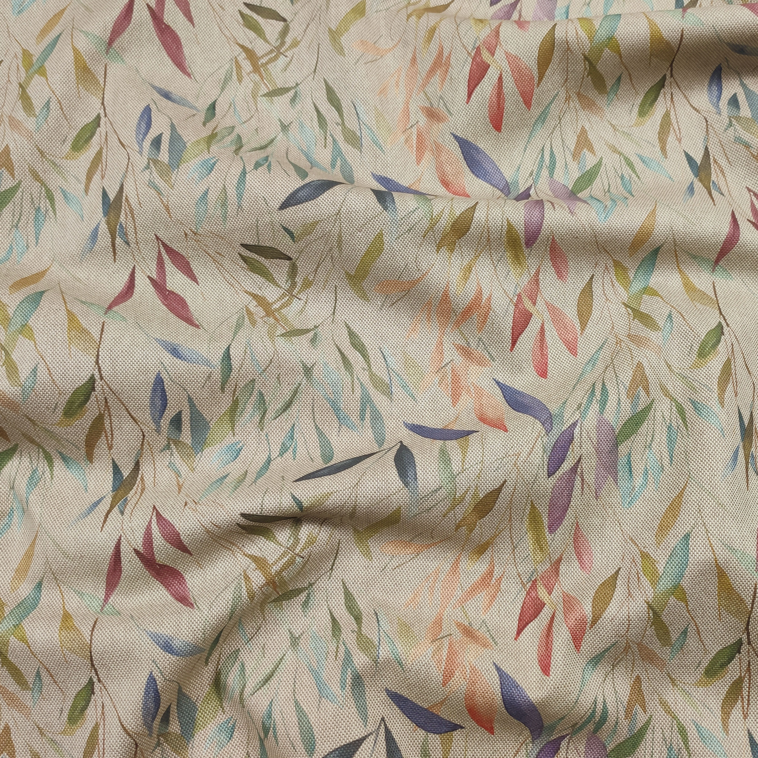 Tissu en coton mélangé Feuilles colorées Image