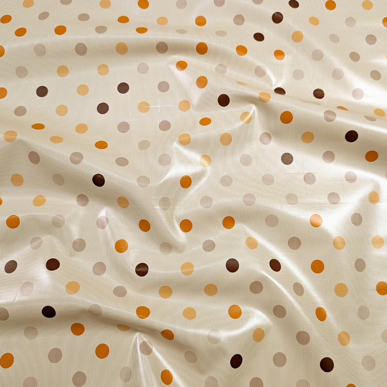 Fabric for Plasticized Tablecloth Soft Polka Dot Warm Tones Image